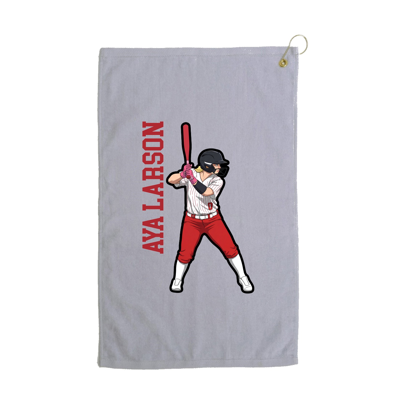 Golf Towel — Name Vertical in Grey