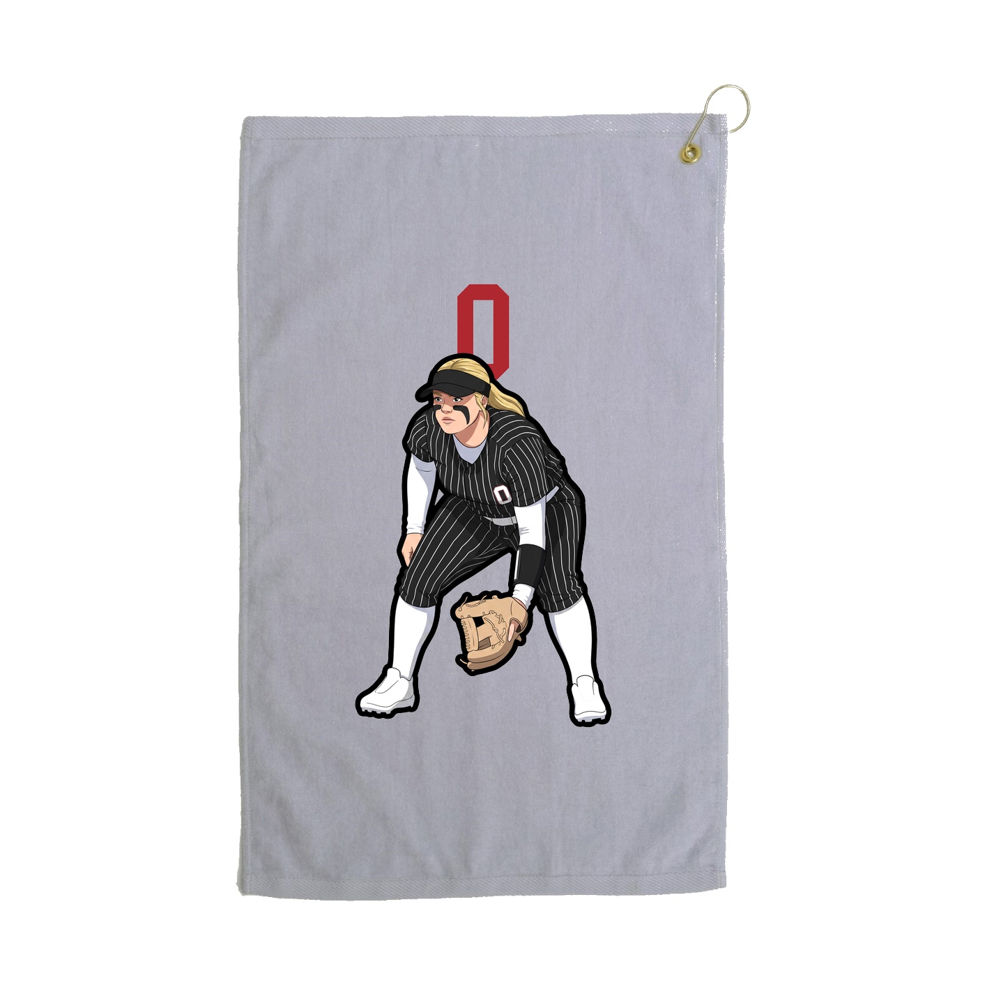 Golf Towel — Number Top in Grey