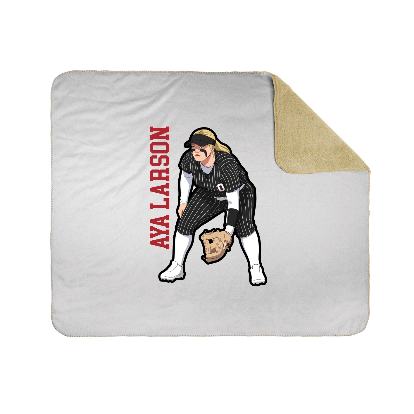 Throw Blanket — Name Vertical in White