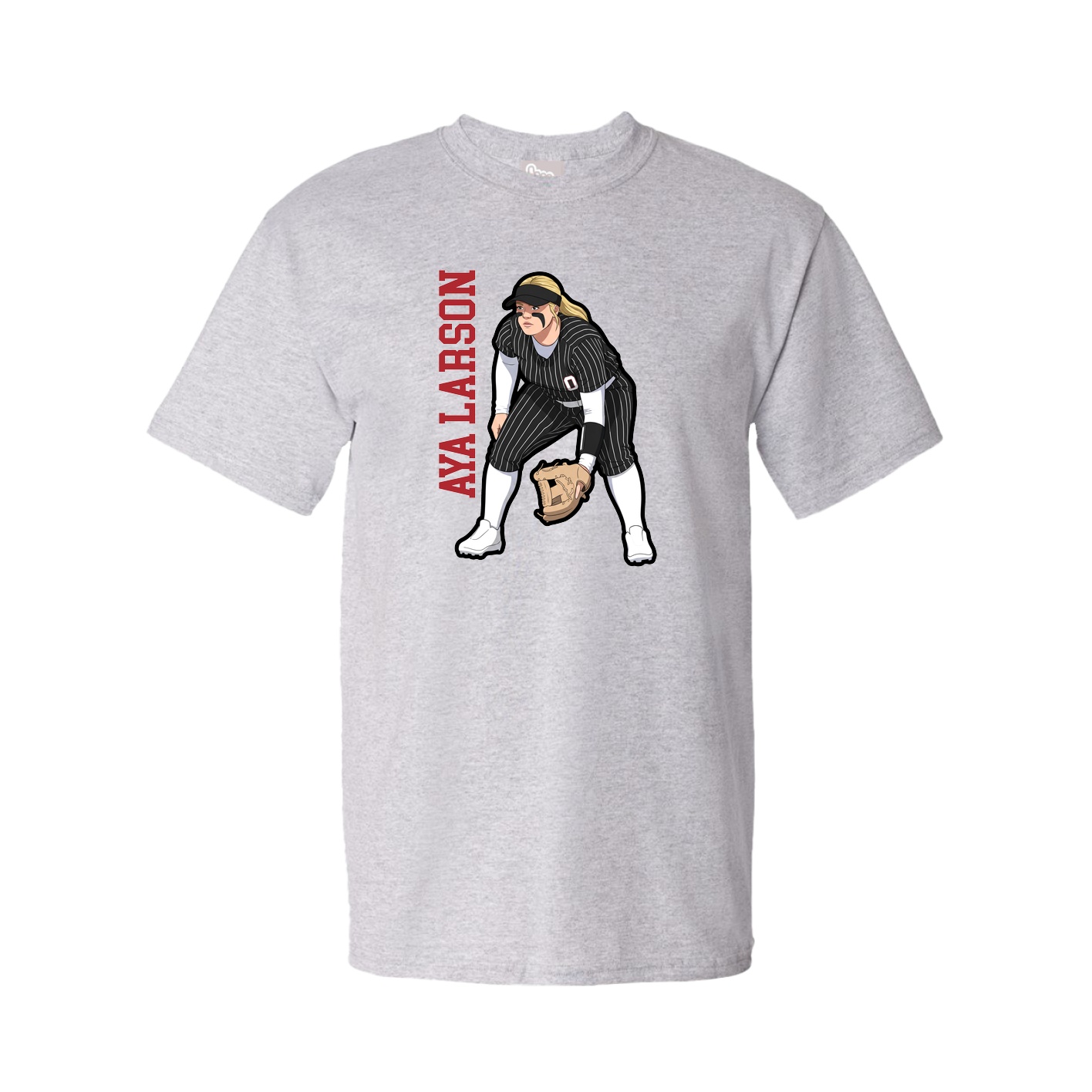 Youth Tee — Name Vertical in Grey