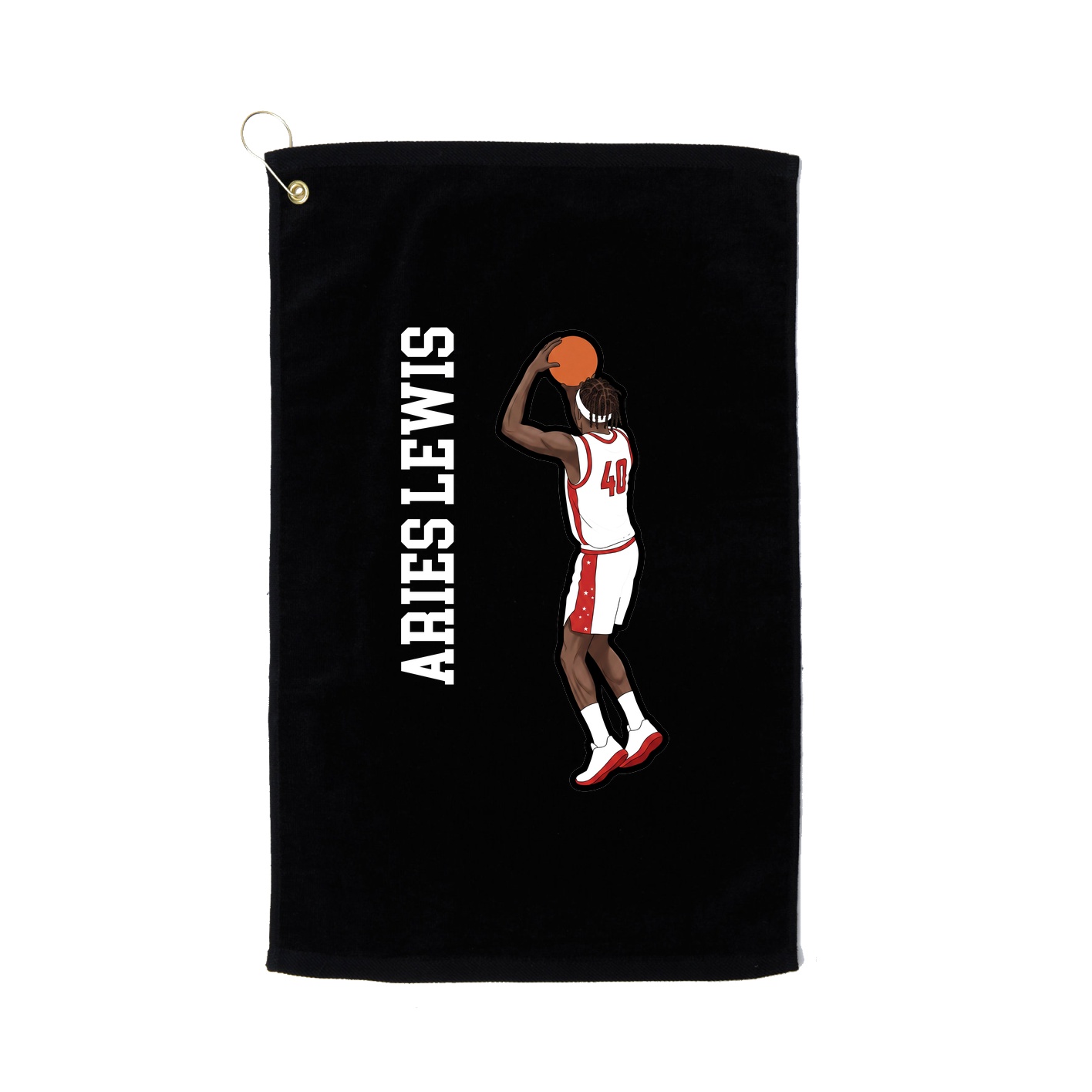 Golf Towel — Name Vertical in Black