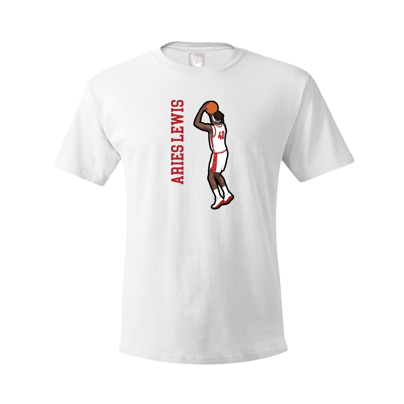 Youth Tee — Name Vertical in White