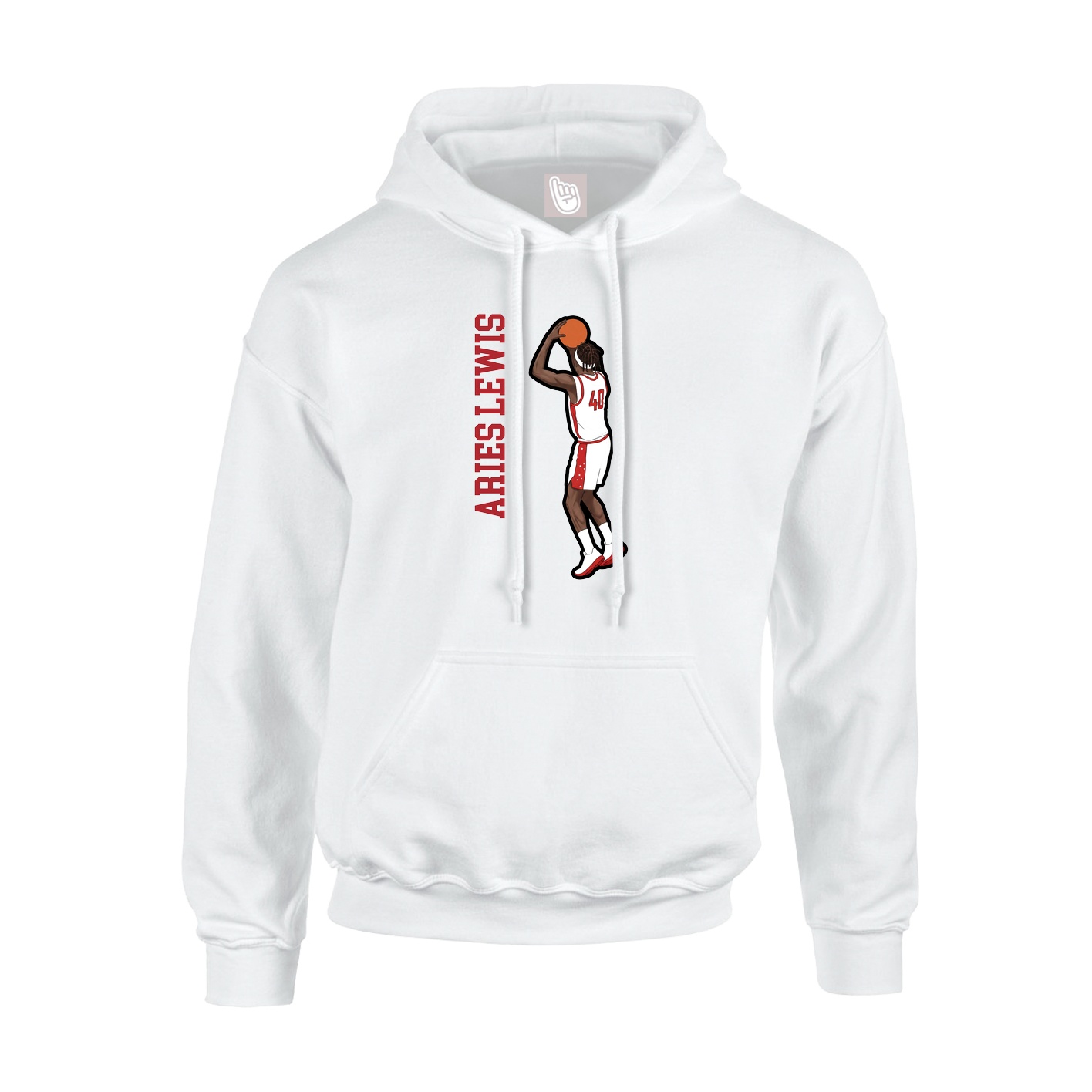 Hoodie — Name Vertical in White