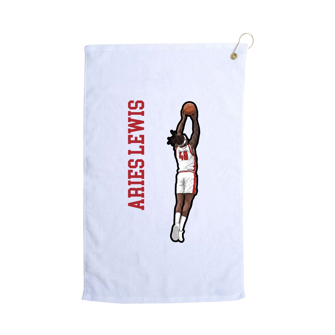 Golf Towel — Name Vertical in White