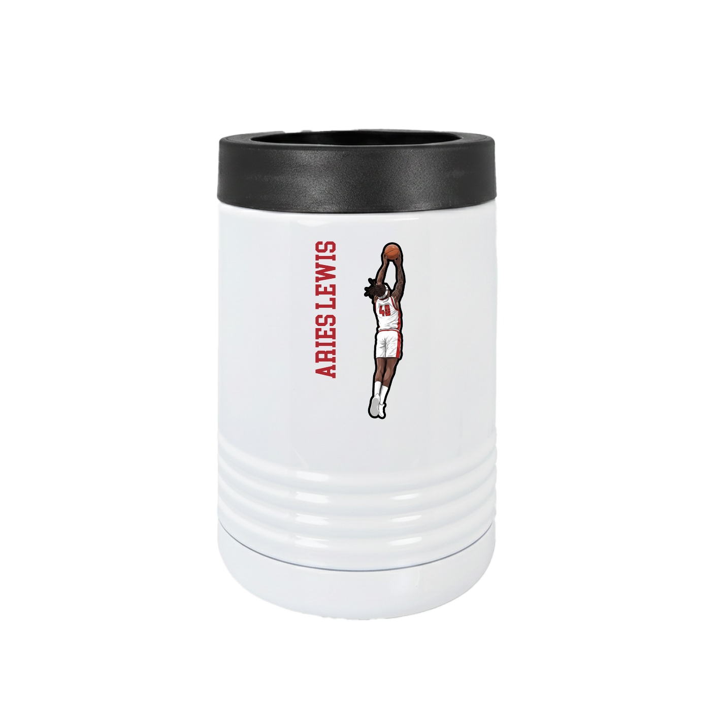 Beverage Holder — Name Vertical in White