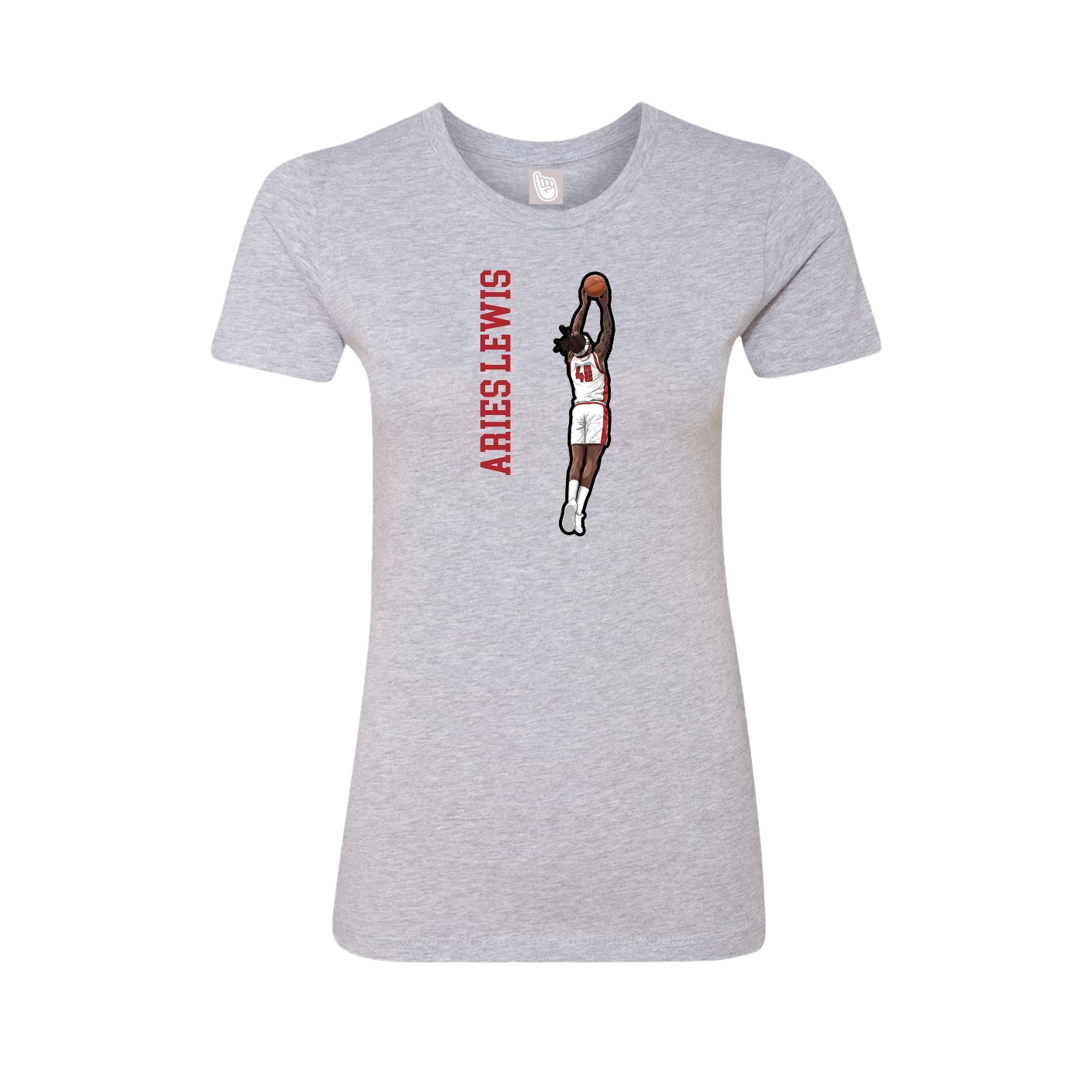 Womens Tee — Name Vertical in Grey