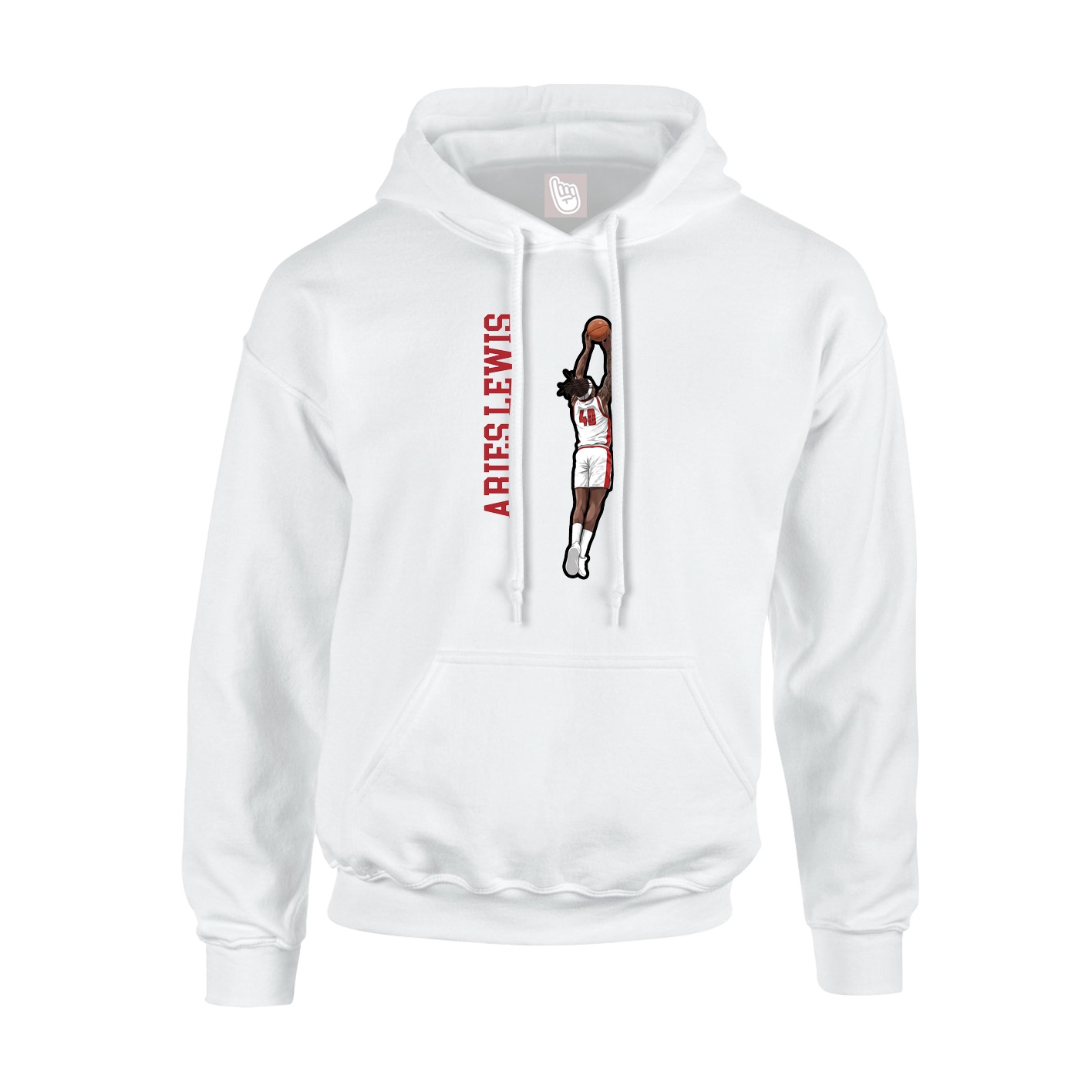 Youth Hoodie — Name Vertical in White