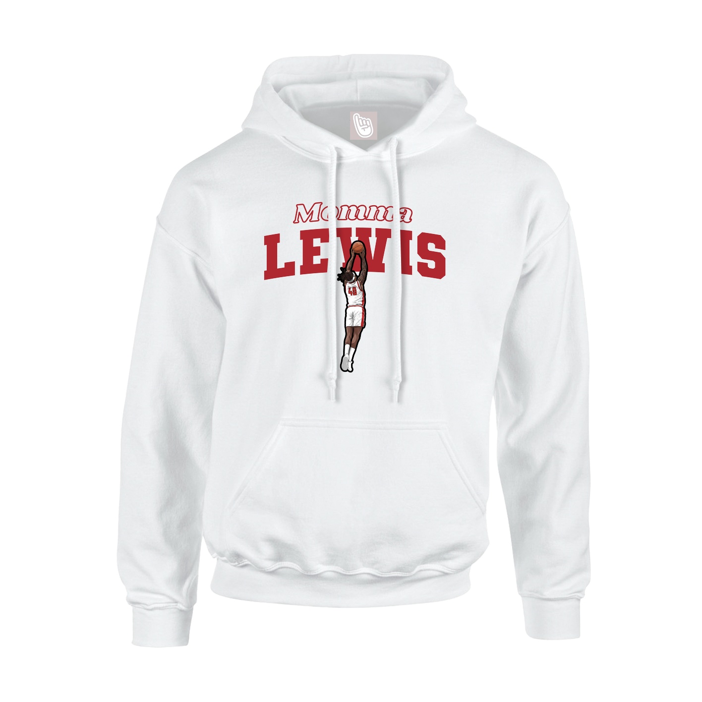 Youth Hoodie — Mothers Day Block in White