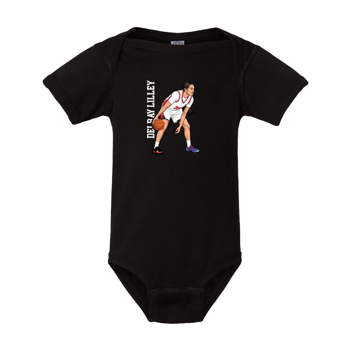 Baby Onesie — Name Vertical in Black