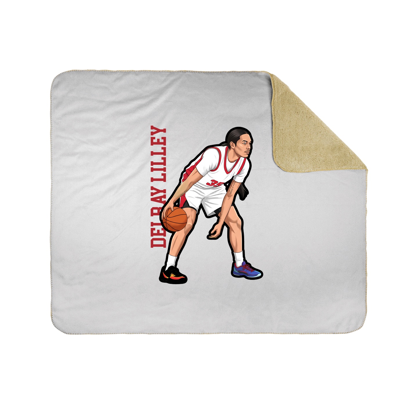 Throw Blanket — Name Vertical in White