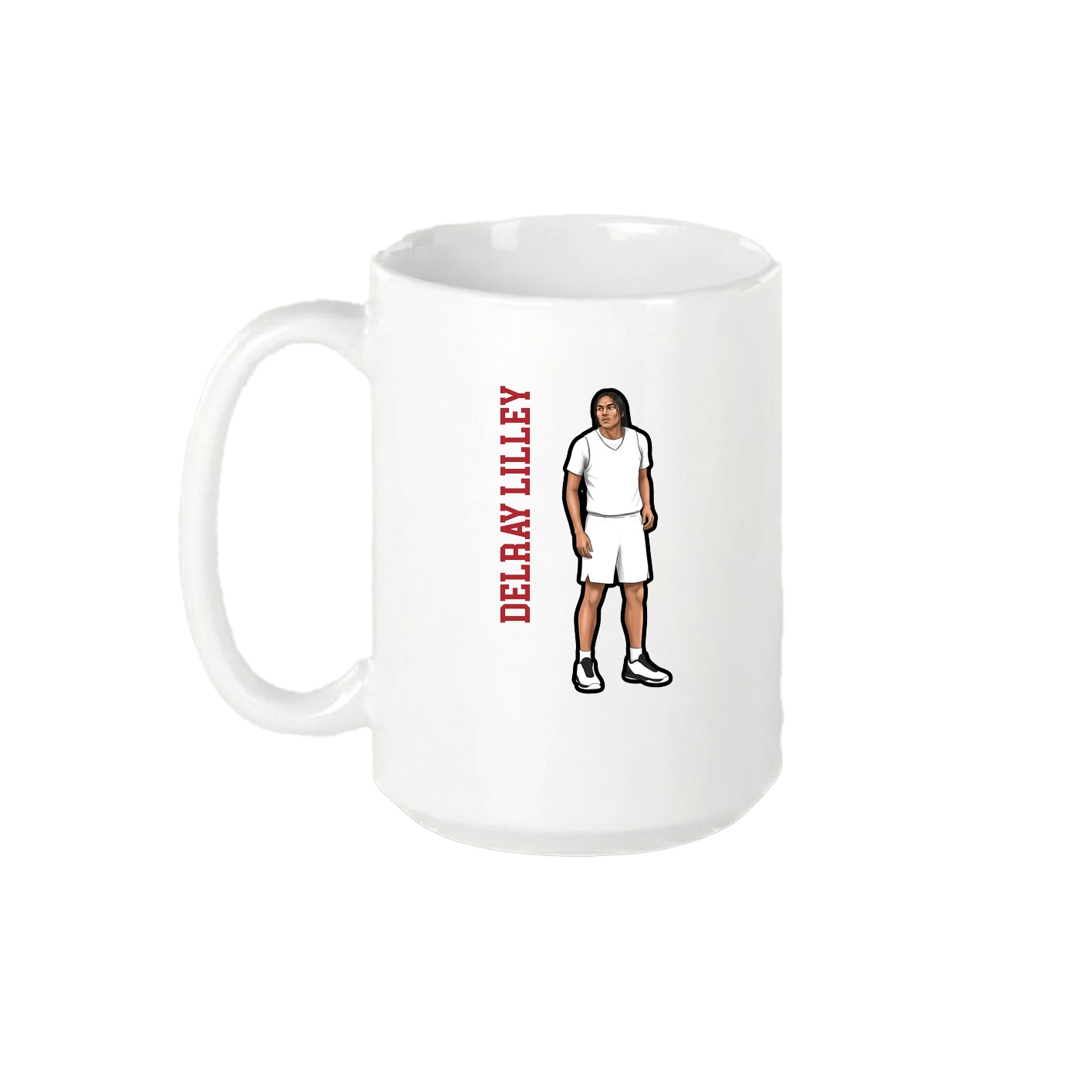 15oz Coffee Mug — Name Vertical in White