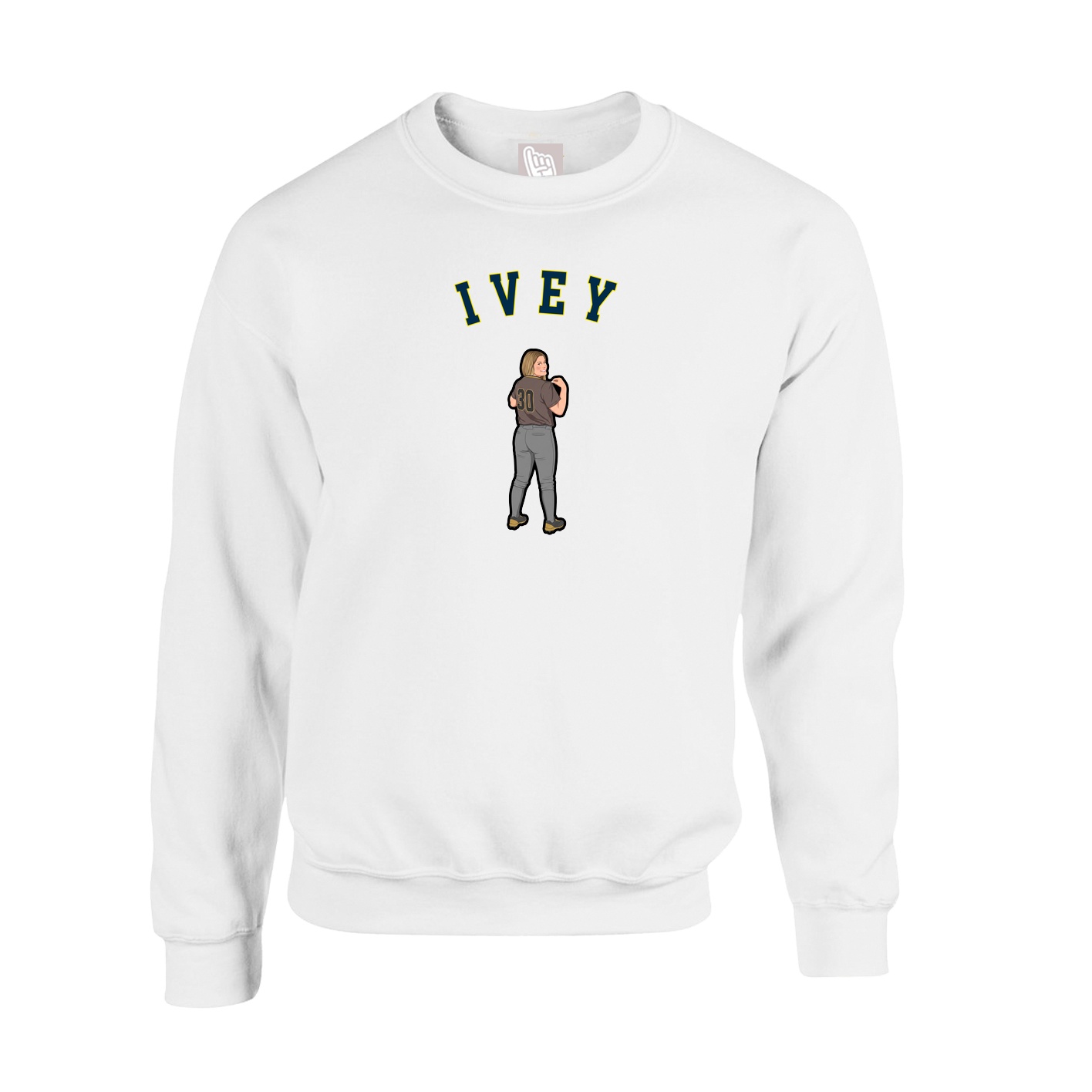 Fleece Crew — Shirsey Arch in White