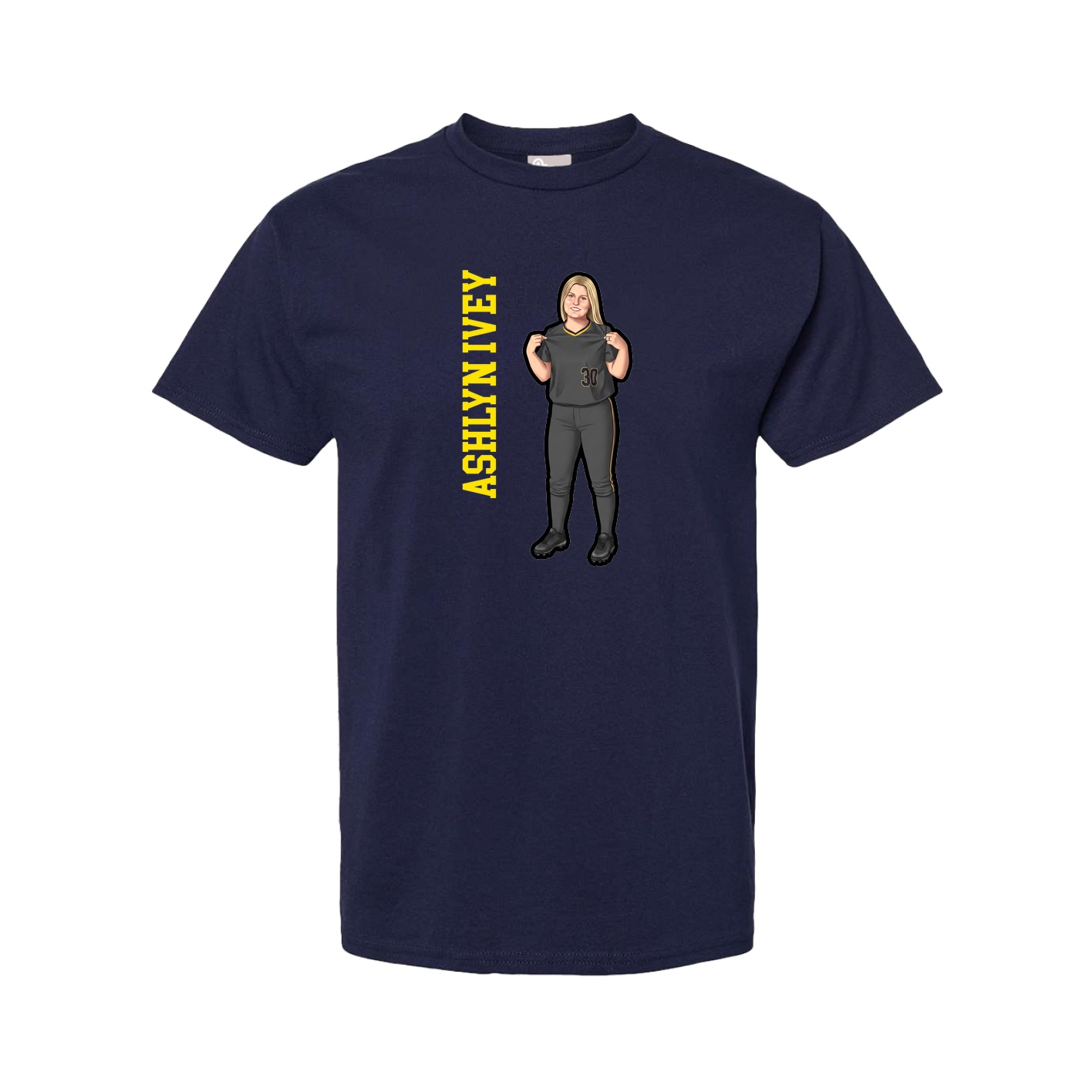Youth Tee — Name Vertical in Navy