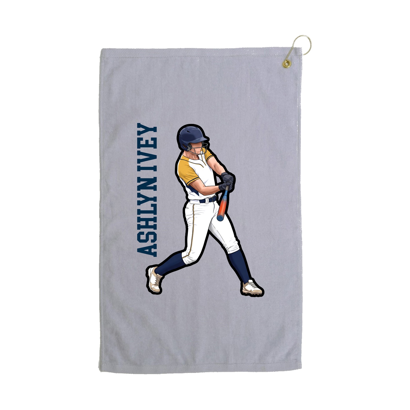 Golf Towel — Name Vertical in Grey