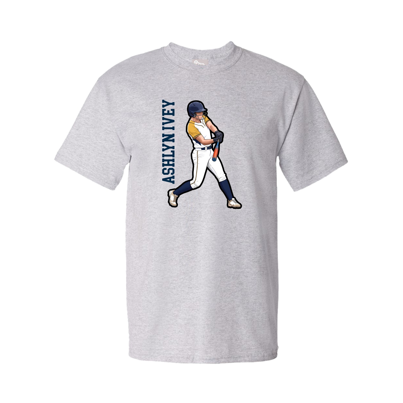 Tee — Name Vertical in Grey