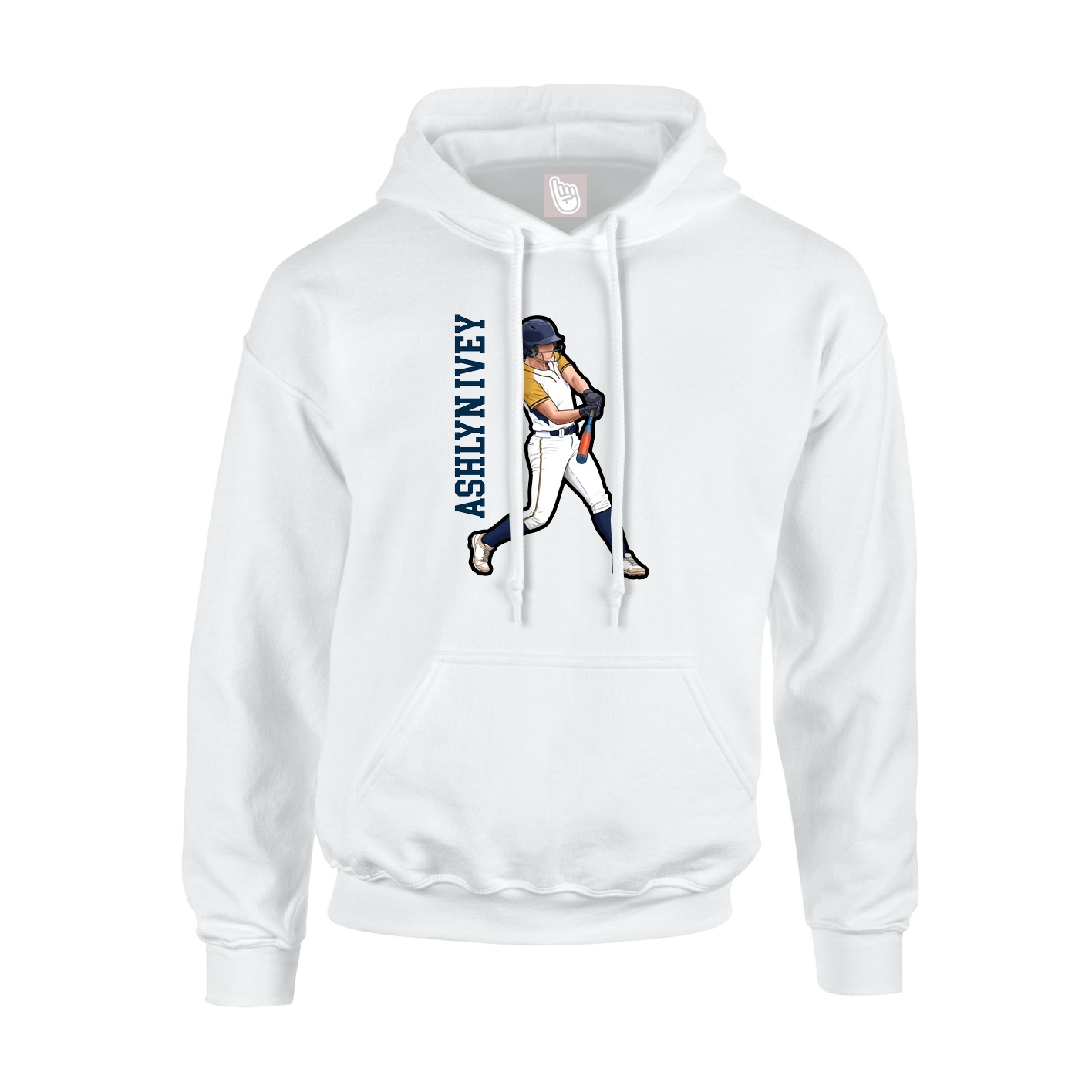 Youth Hoodie — Name Vertical in White
