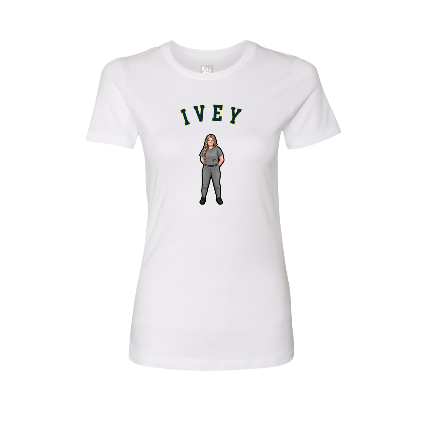 Fitted Women's Tee — Shirsey Arch in White