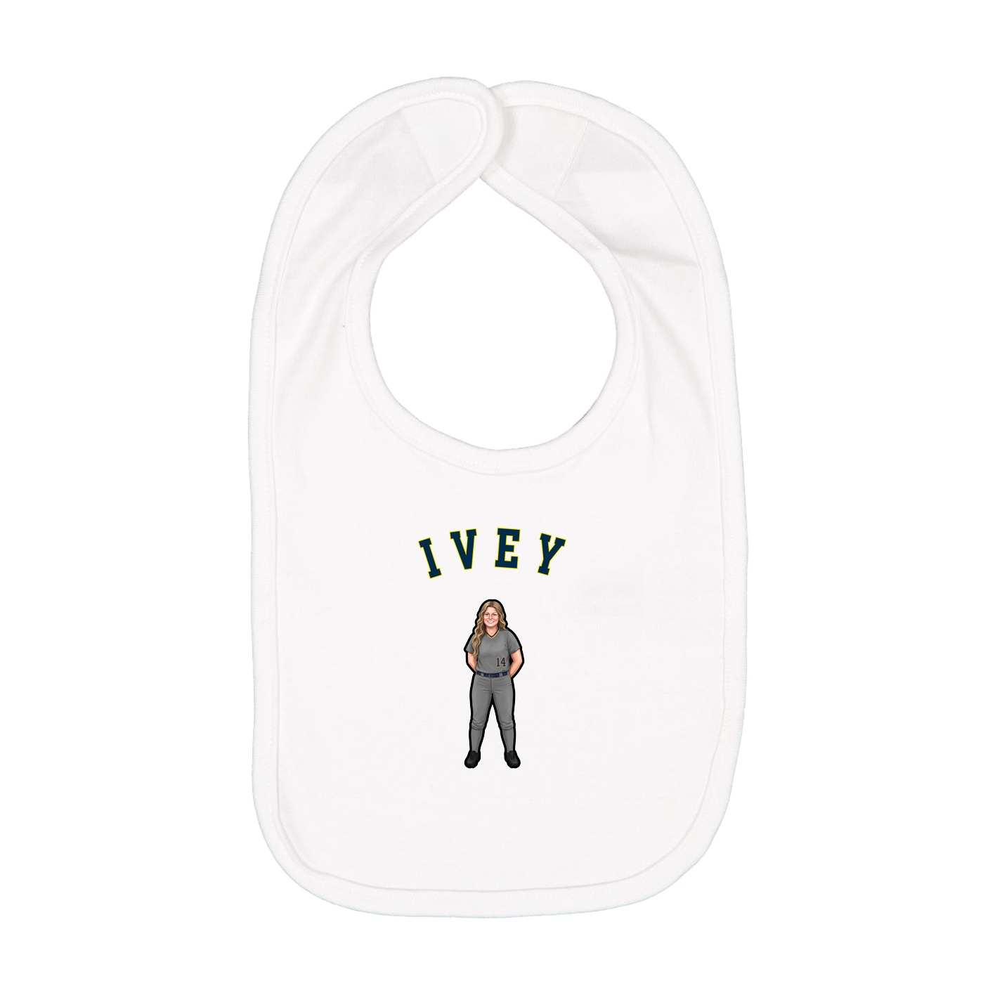 Infant Bib — Shirsey Arch in White