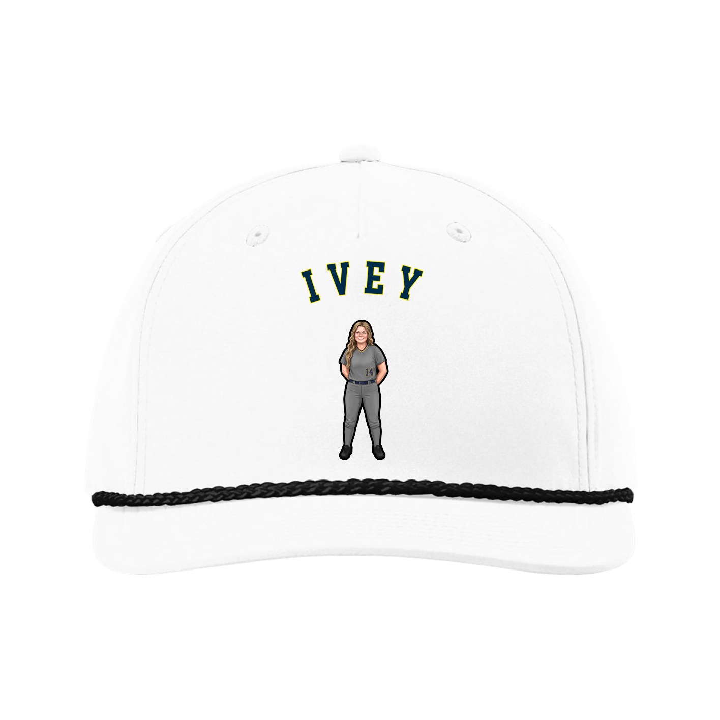 Five-Panel Classic Rope Cap — Shirsey Arch in White