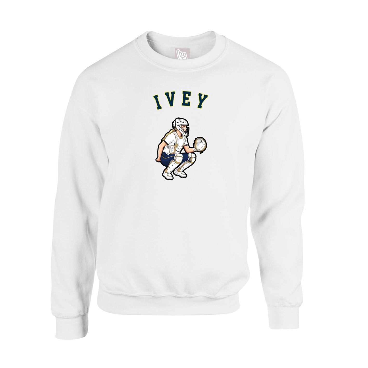 Fleece Crew — Shirsey Arch in White