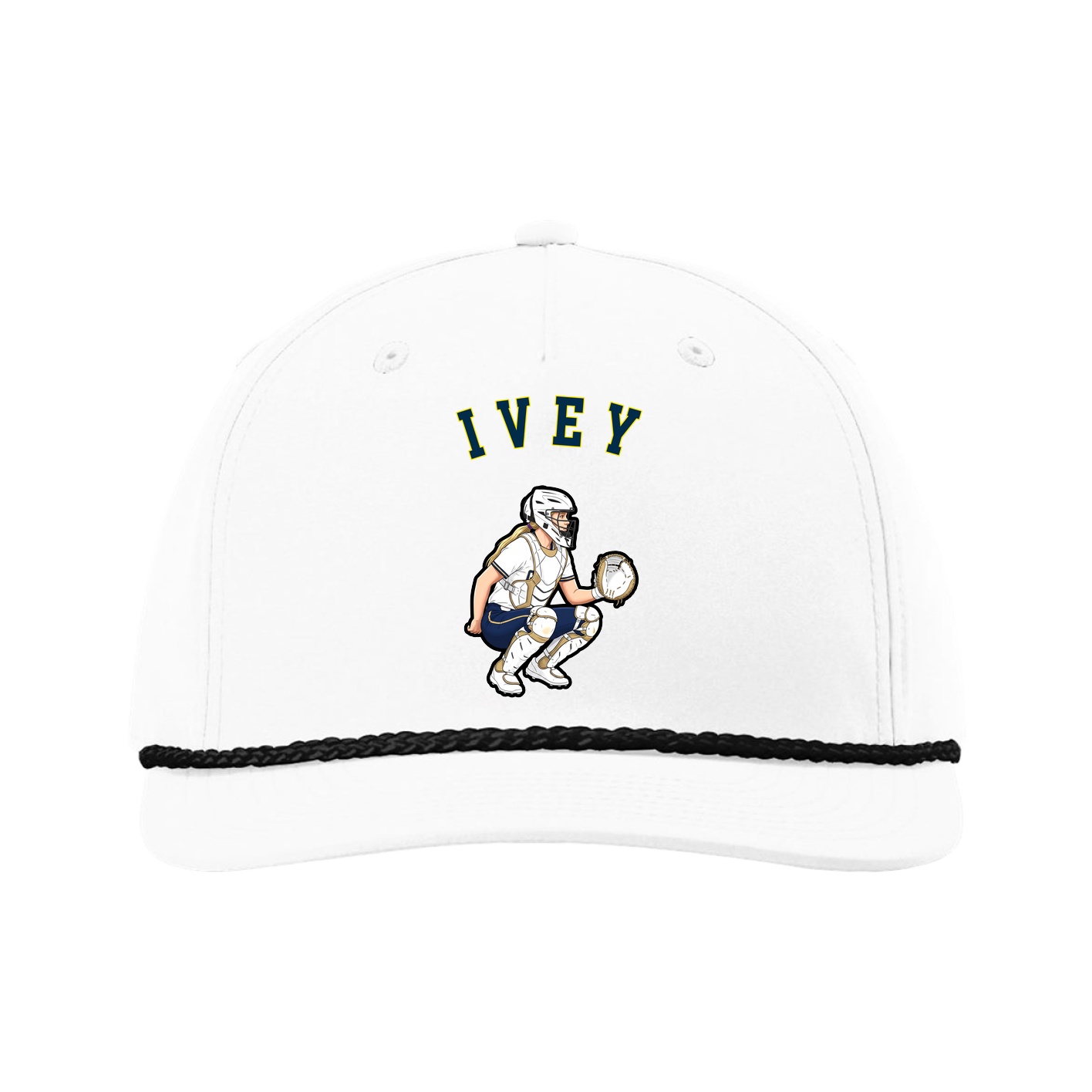 Five-Panel Classic Rope Cap — Shirsey Arch in White
