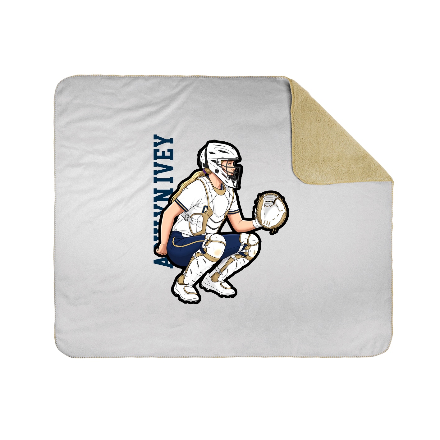 Throw Blanket — Name Vertical in White