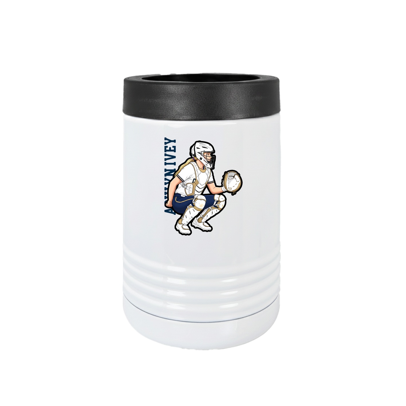 Beverage Holder — Name Vertical in White