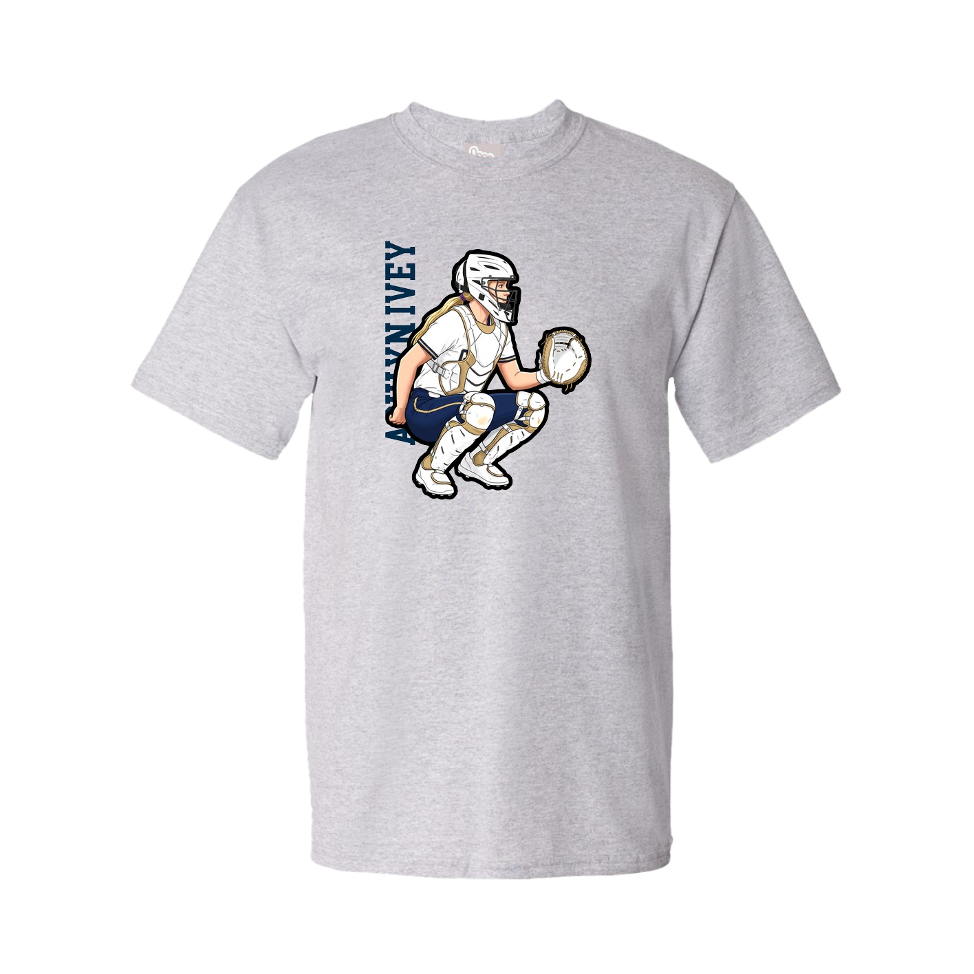 Tee — Name Vertical in Grey