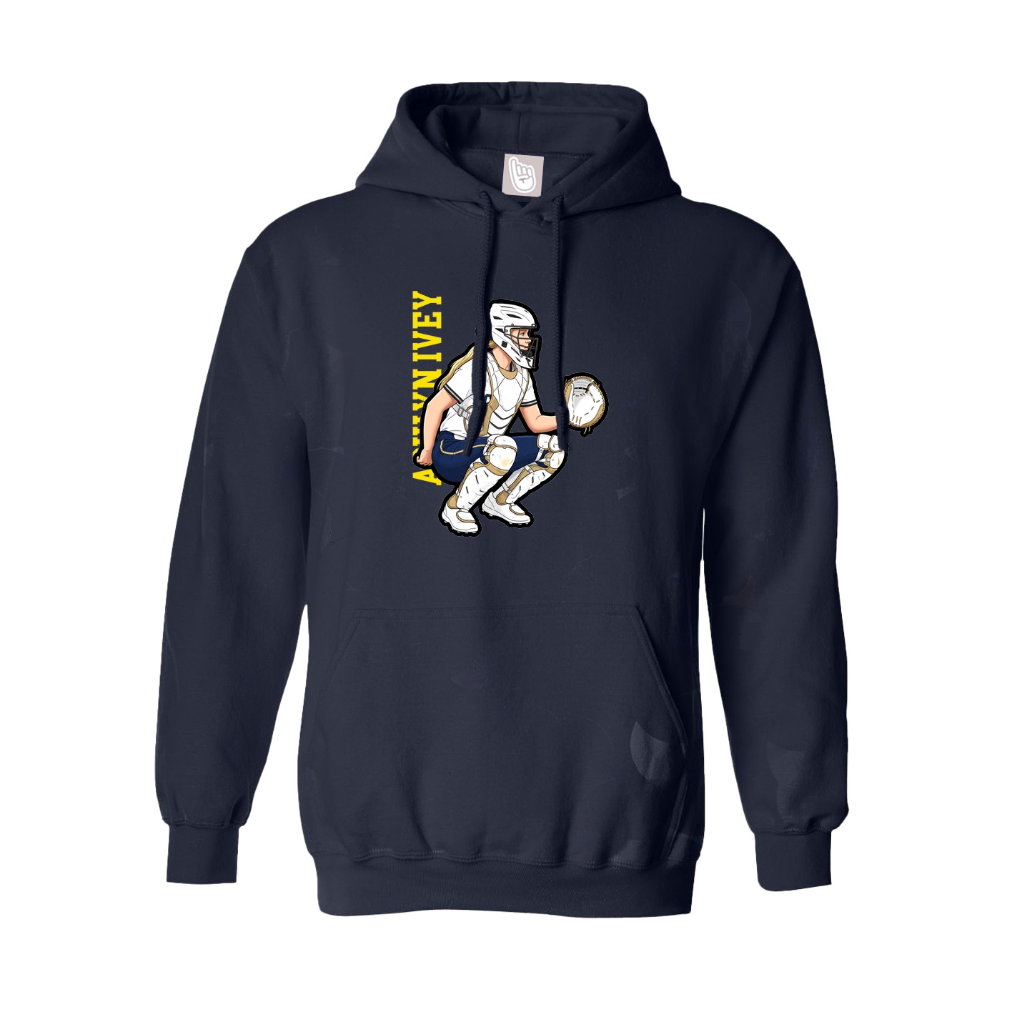 Youth Hoodie — Name Vertical in Navy