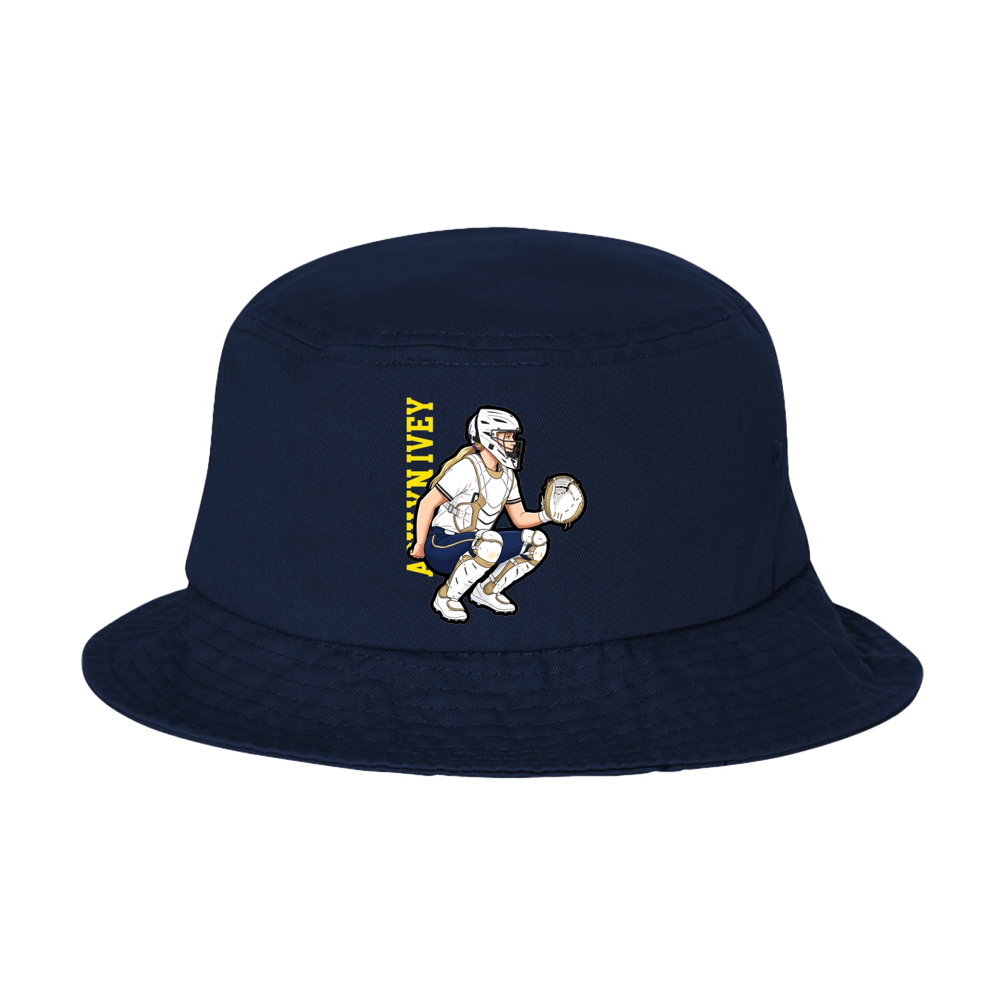 Bucket Cap — Name Vertical in Navy