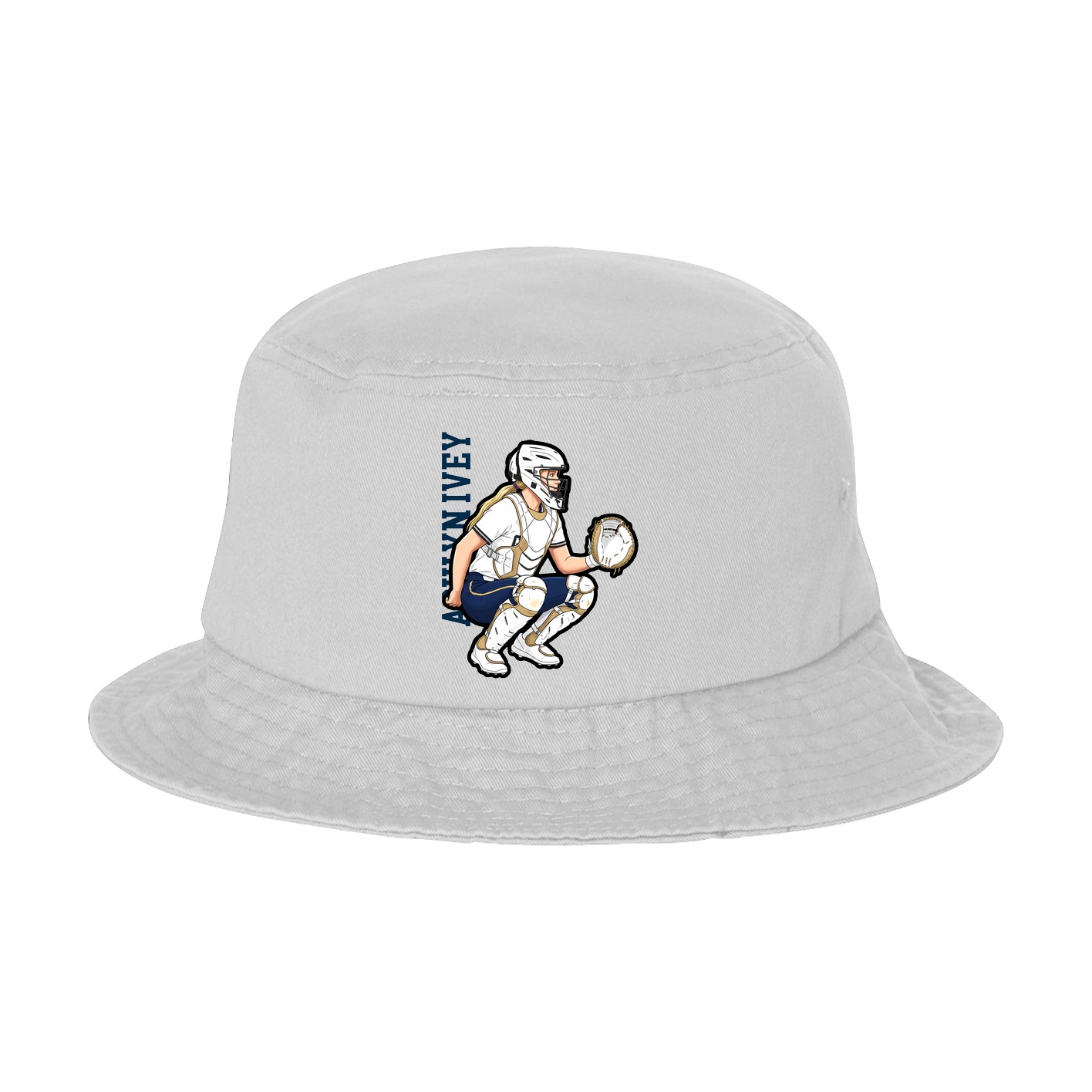 Bucket Cap — Name Vertical in White