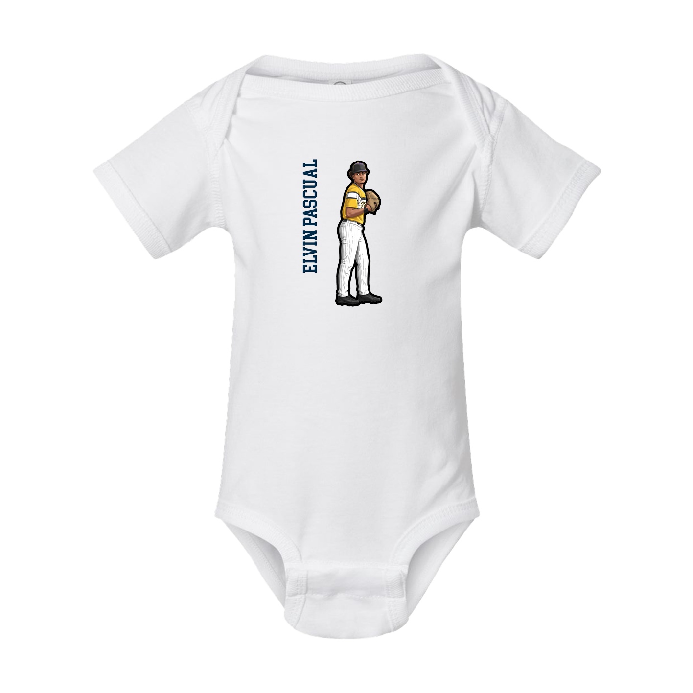 Baby Onesie — Name Vertical in White