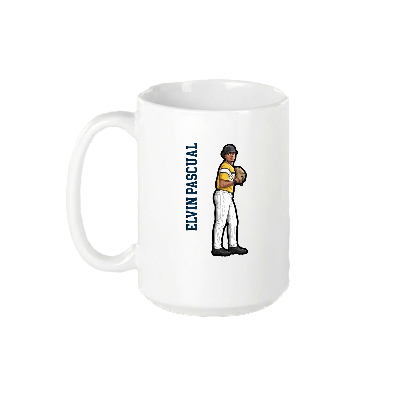 15oz Coffee Mug — Name Vertical in White