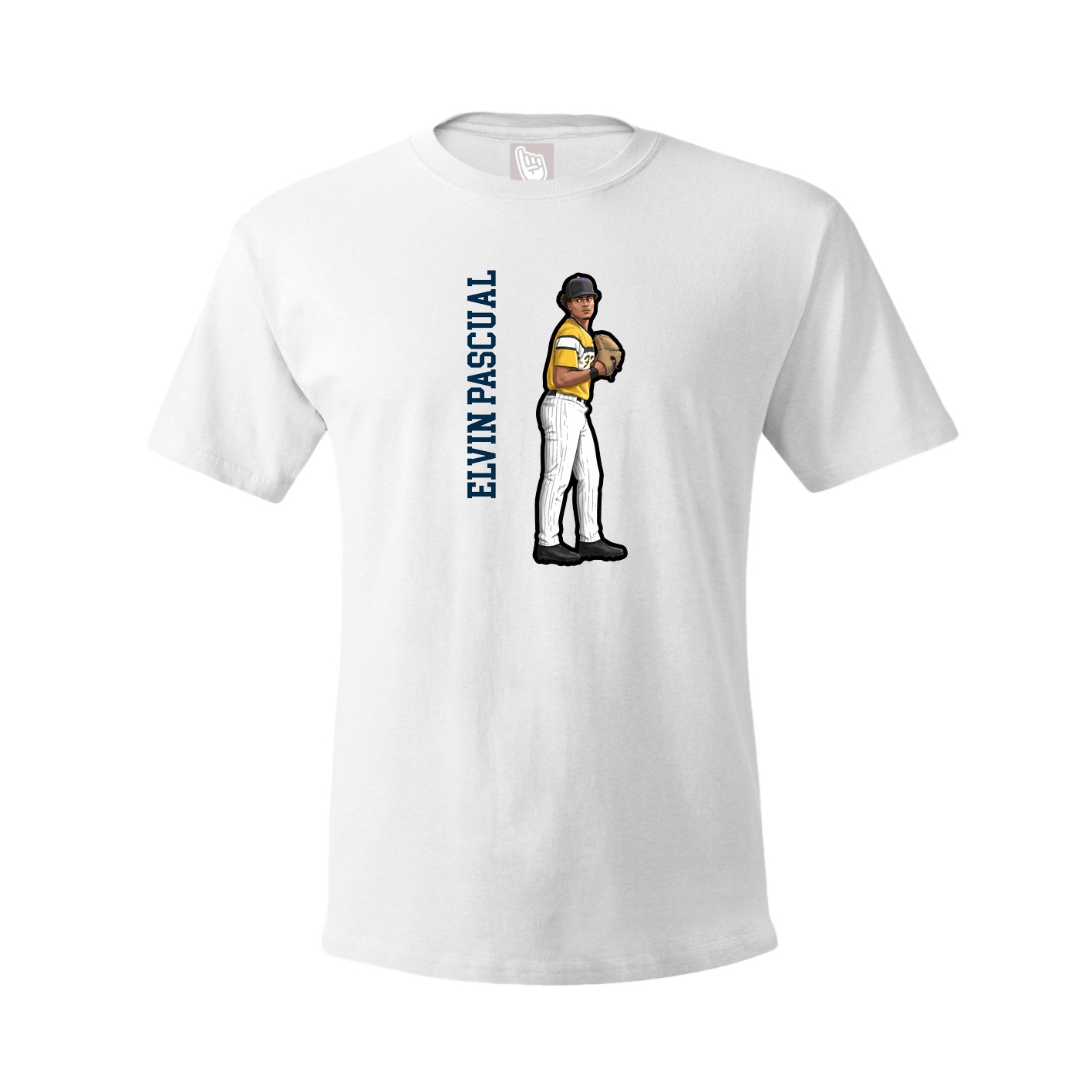 Tee — Name Vertical in White