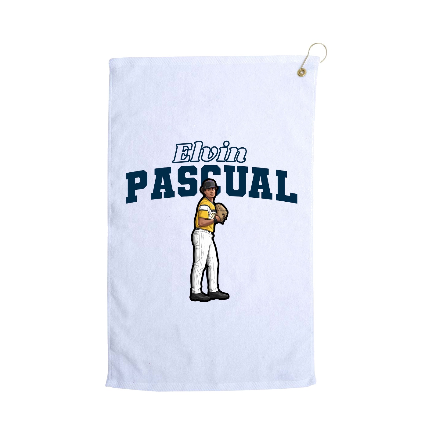 Golf Towel — Name Arch in White