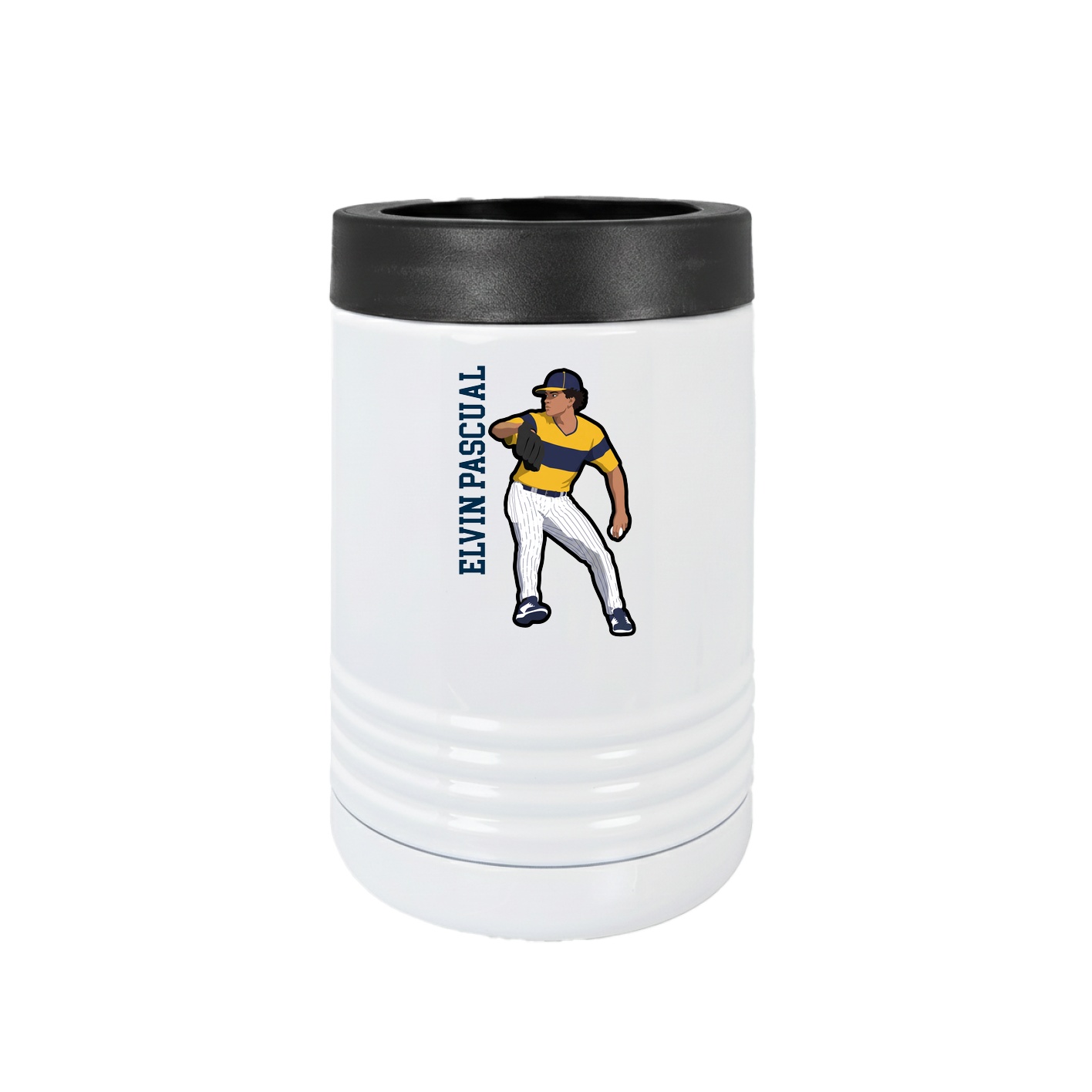 Beverage Holder — Name Vertical in White