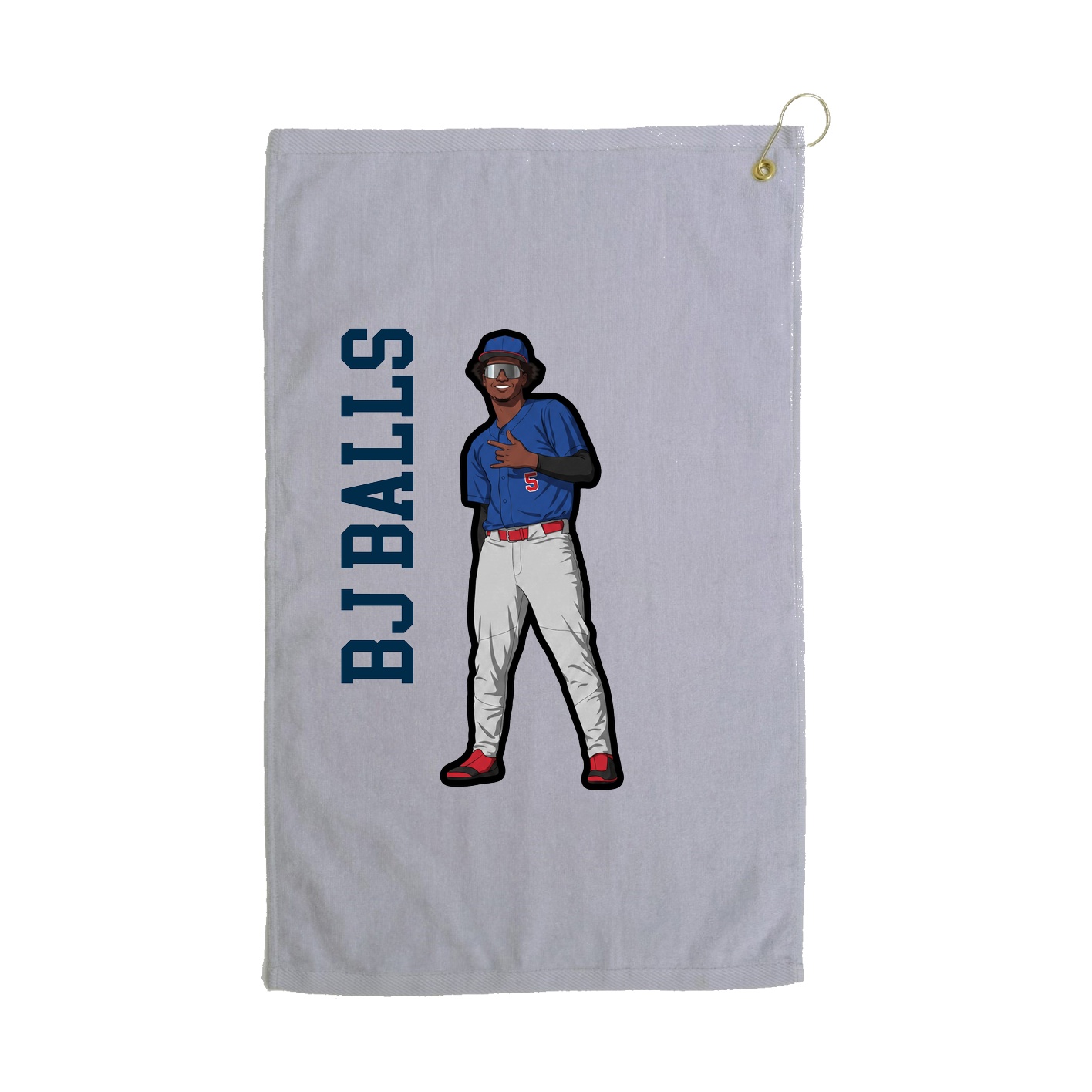 Golf Towel — Name Vertical in Grey