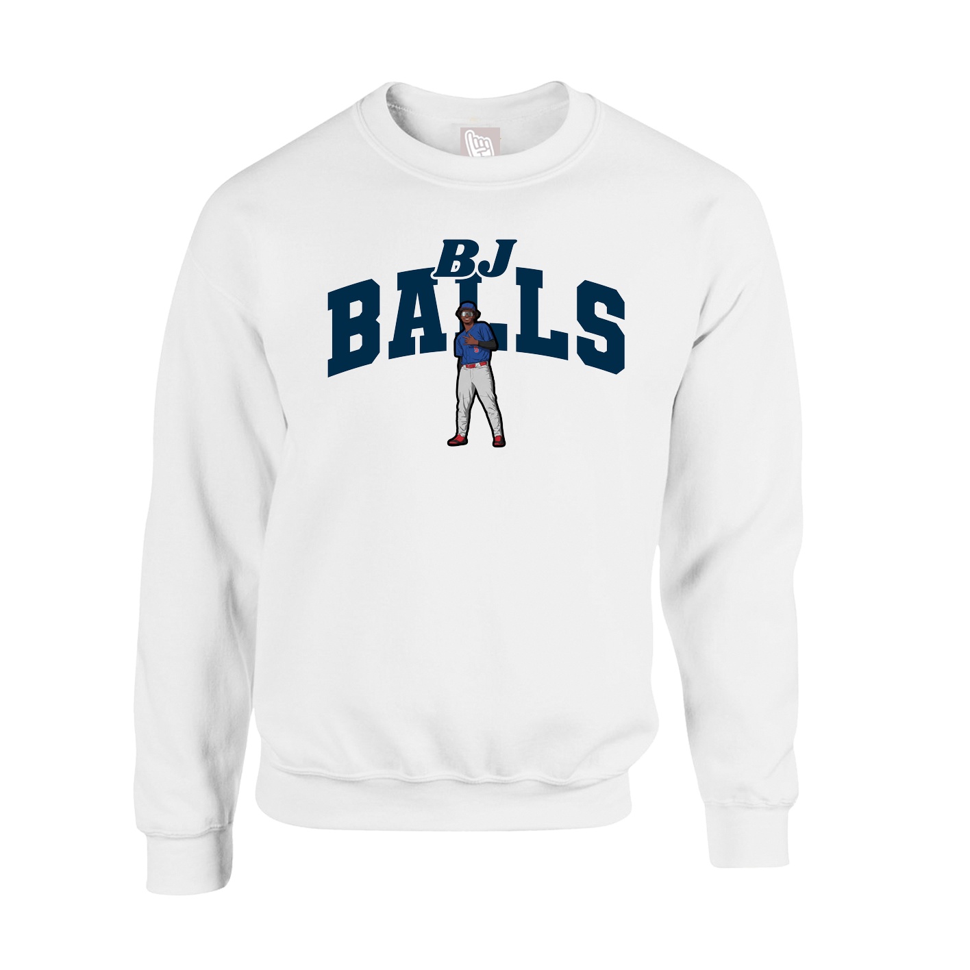 Fleece Crew — Signature Arch in White
