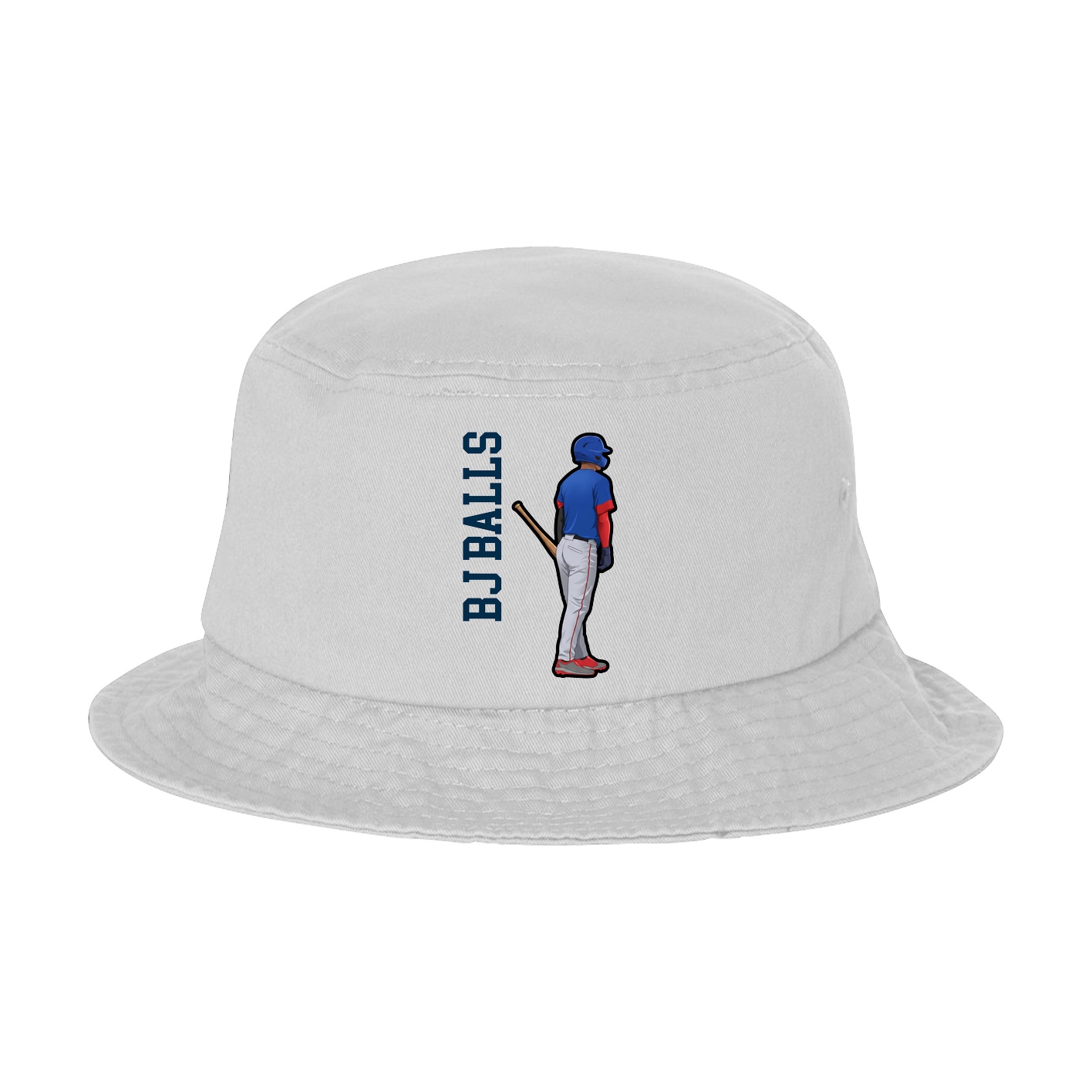 Bucket Cap — Name Vertical in White
