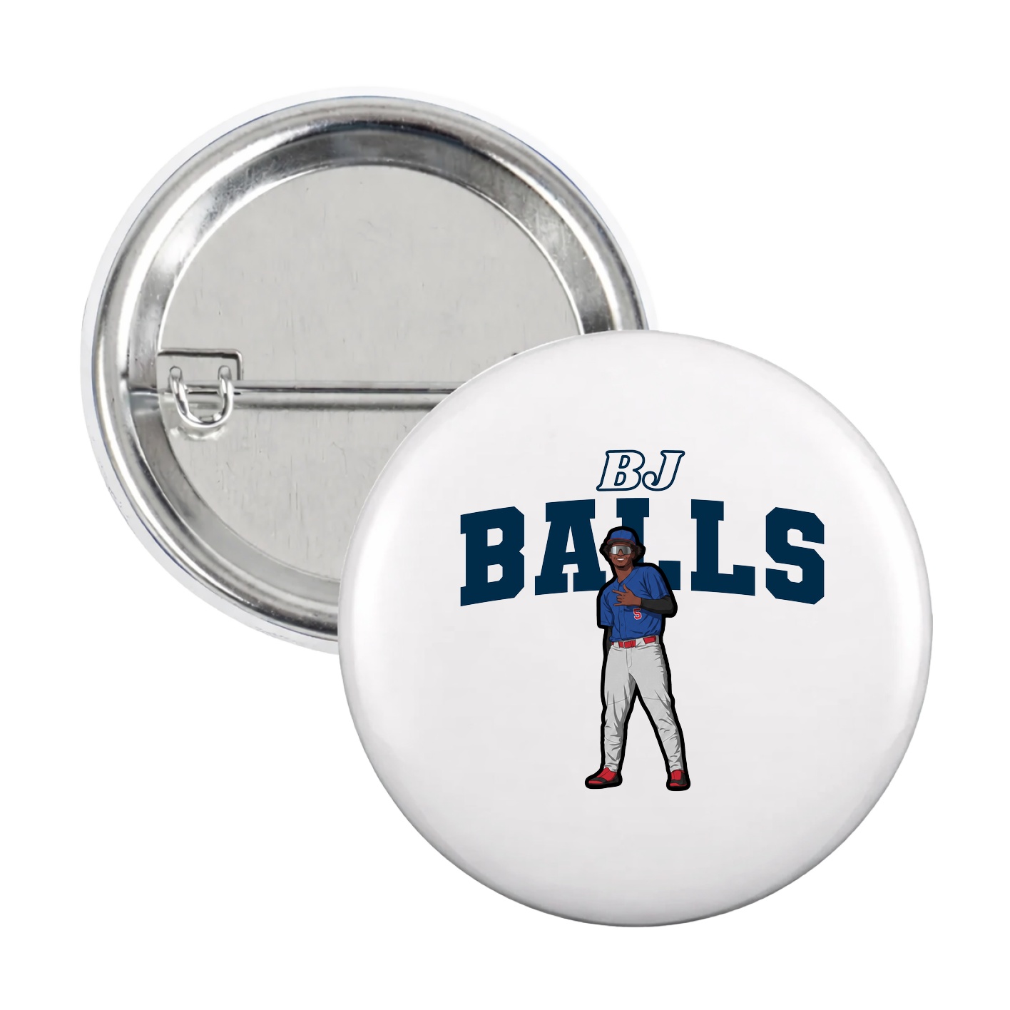 Game Day Button — Name Arch in White