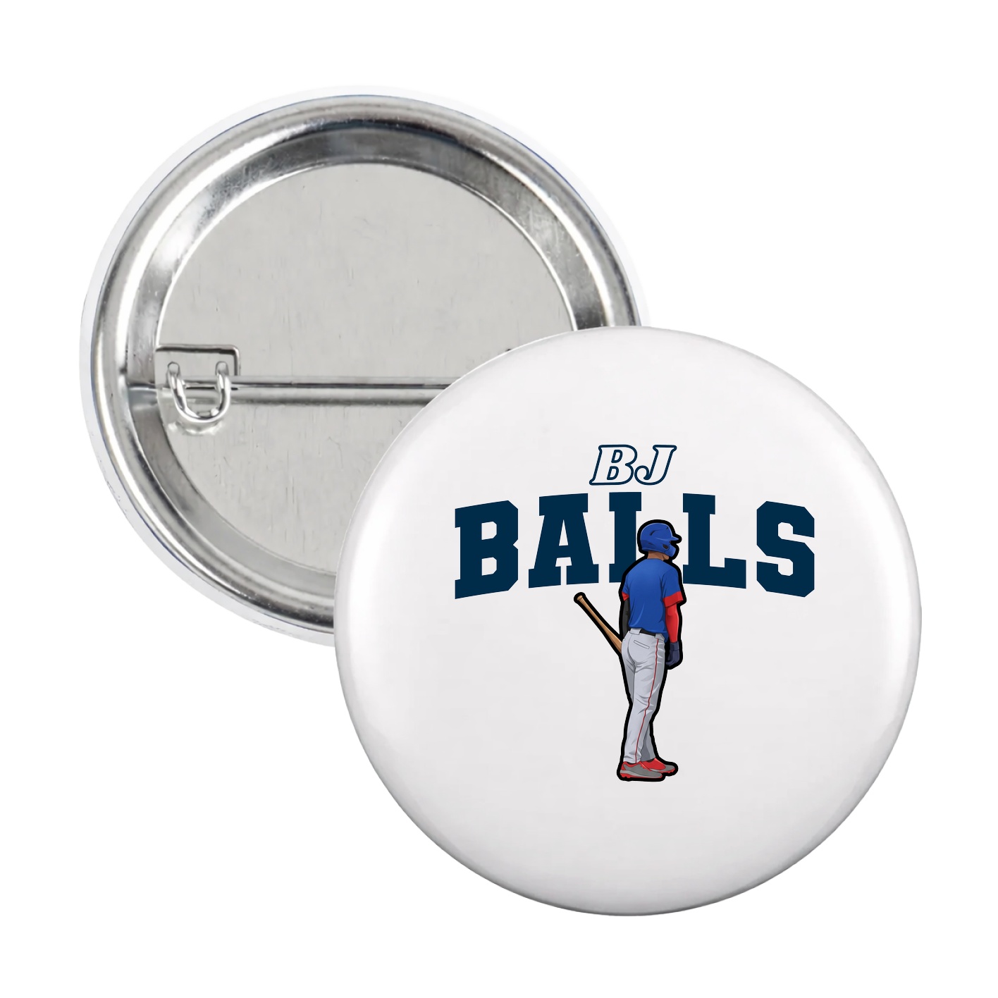 Game Day Button — Name Arch in White