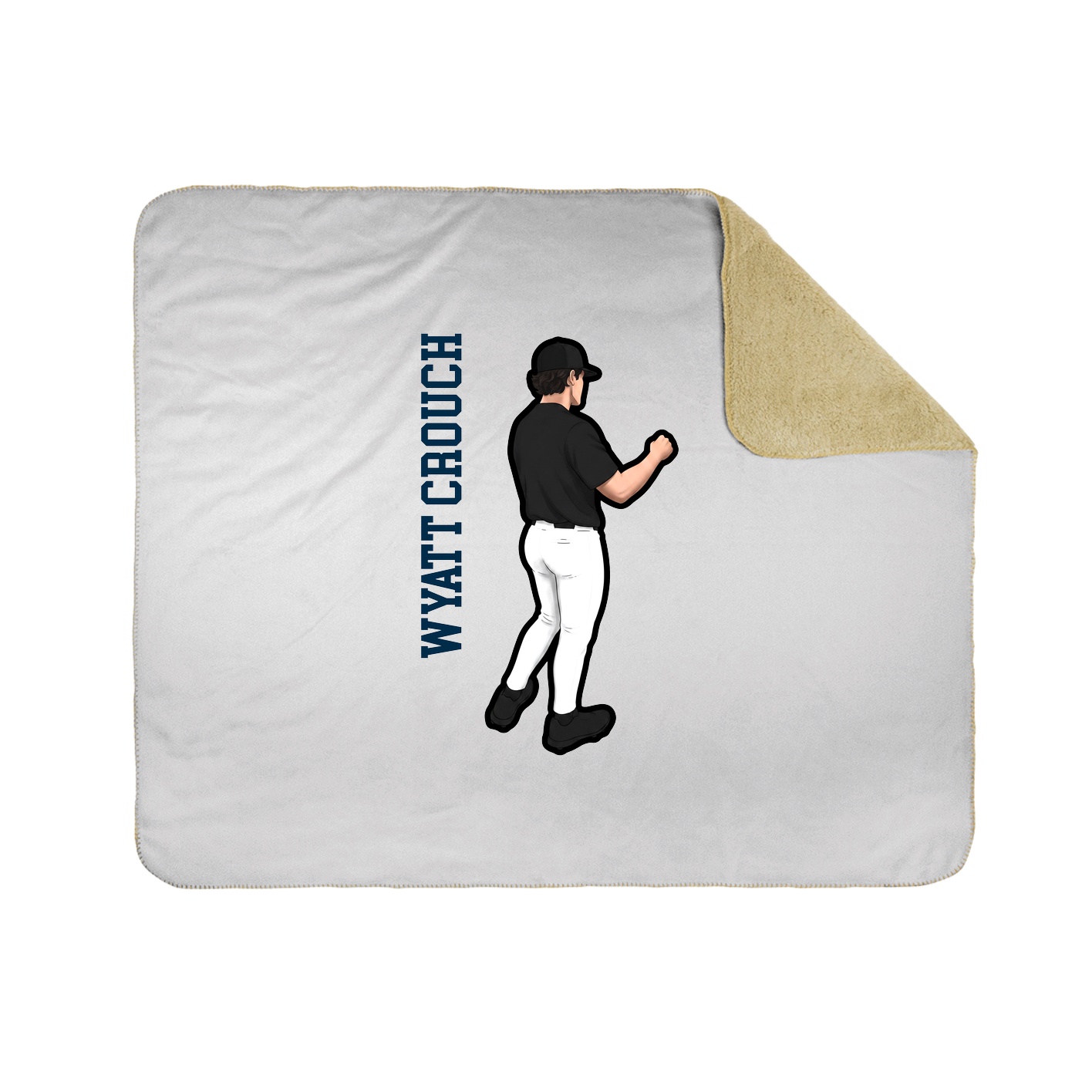 Throw Blanket — Name Vertical in White
