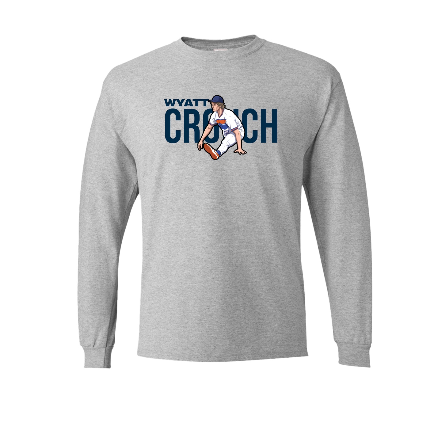 Long Sleeve Tee — Player Name in Grey