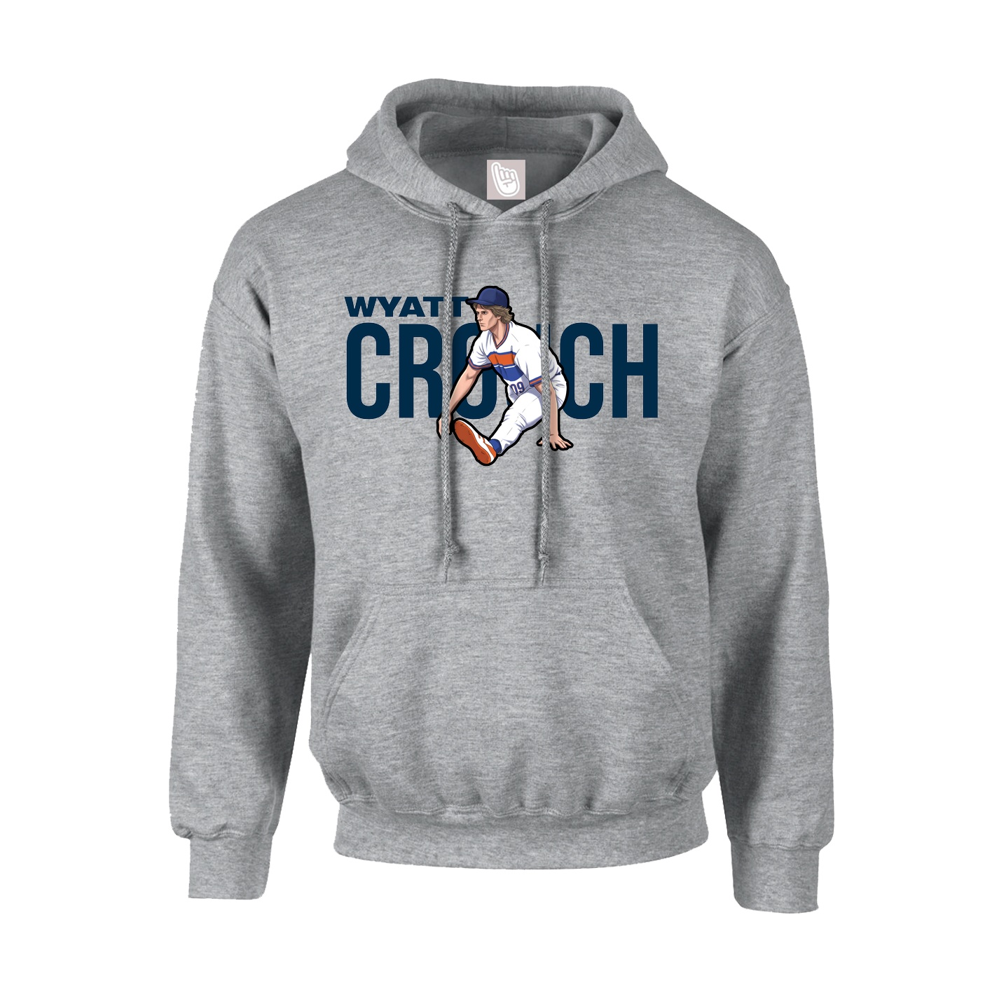 Hoodie — Player Name in Grey