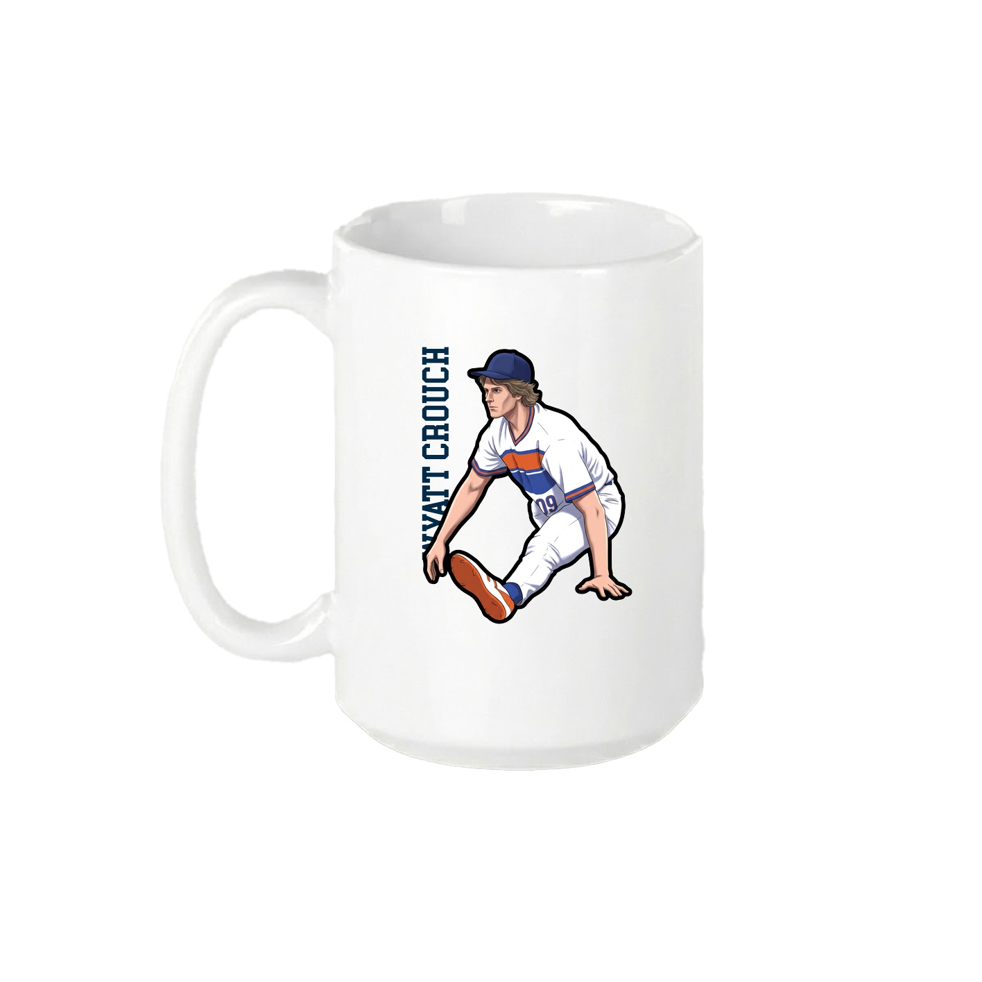 15oz Coffee Mug — Name Vertical in White