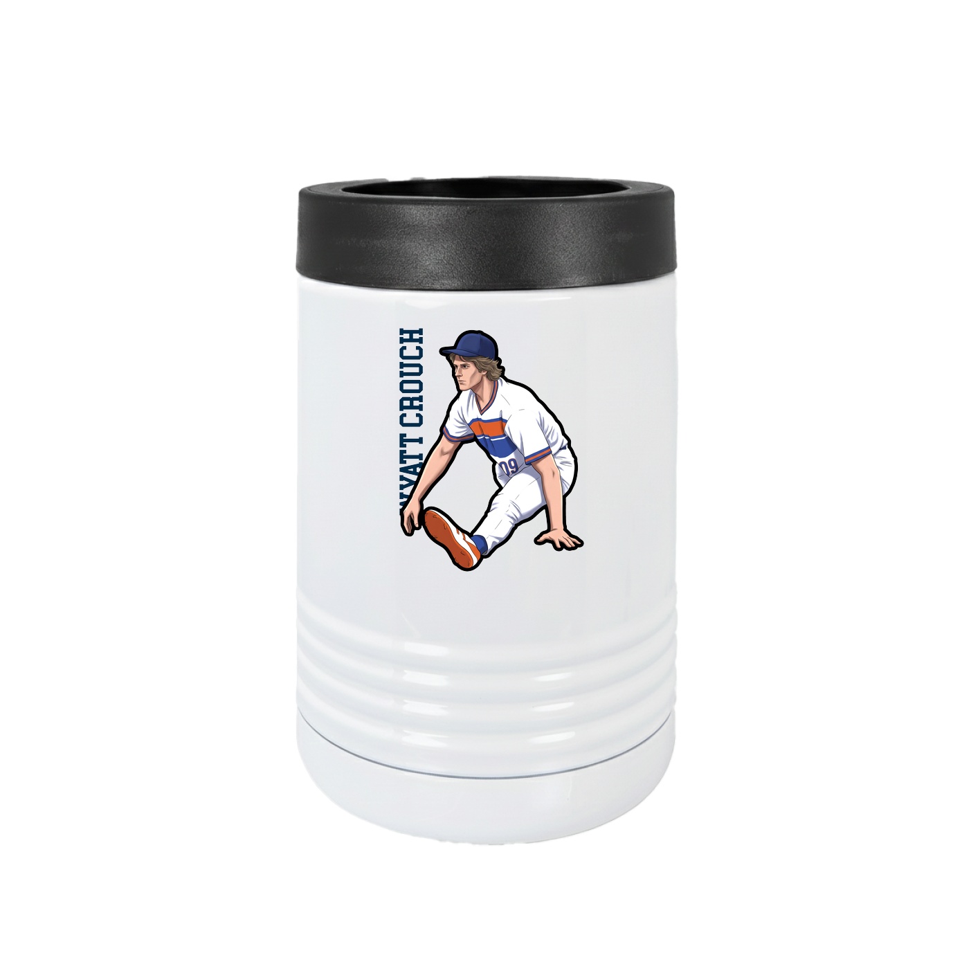 Beverage Holder — Name Vertical in White