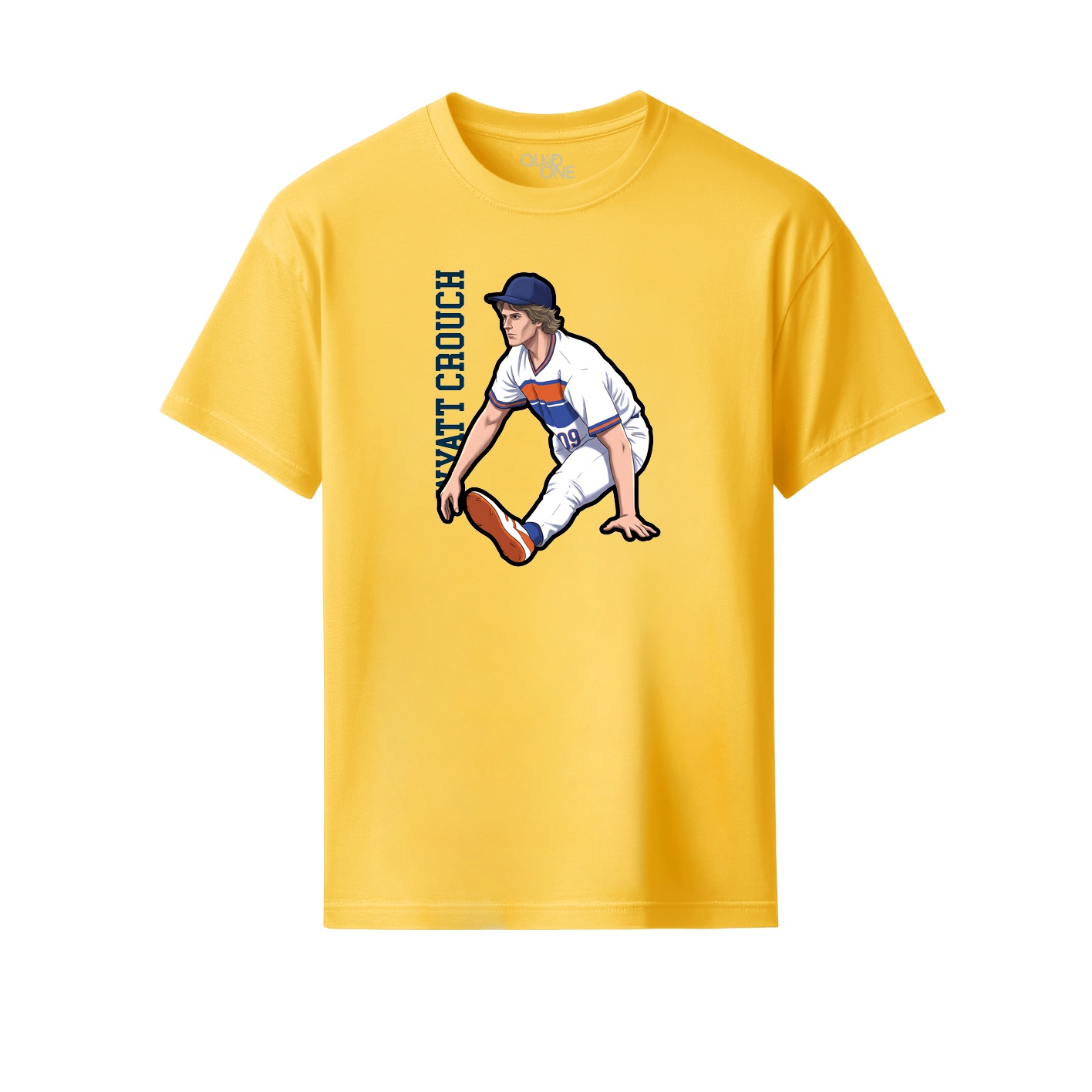 Youth Tee — Name Vertical in Yellow