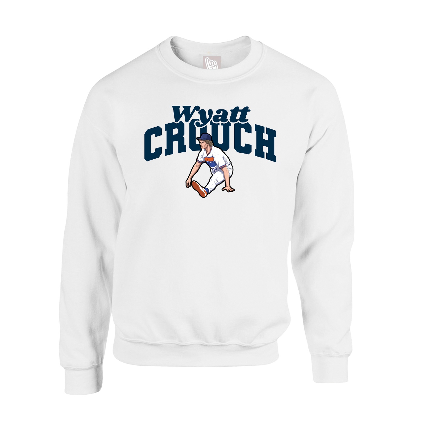 Fleece Crew — Signature Arch in White