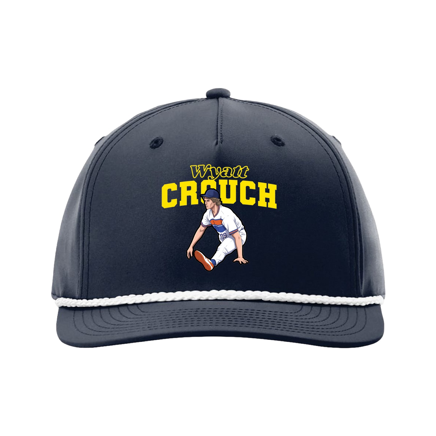 Five-Panel Classic Rope Cap — Name Arch in Navy