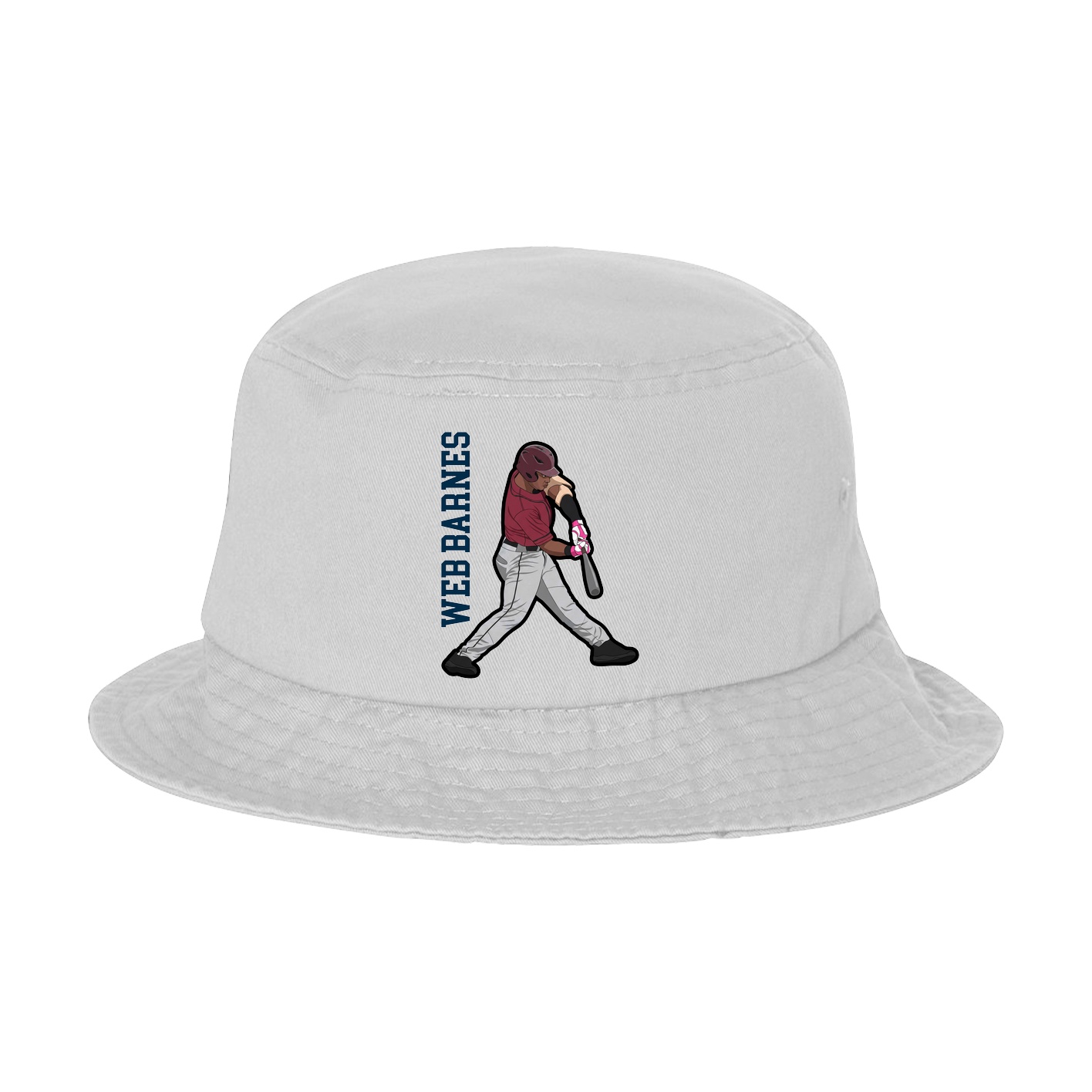 Bucket Cap — Name Vertical in White